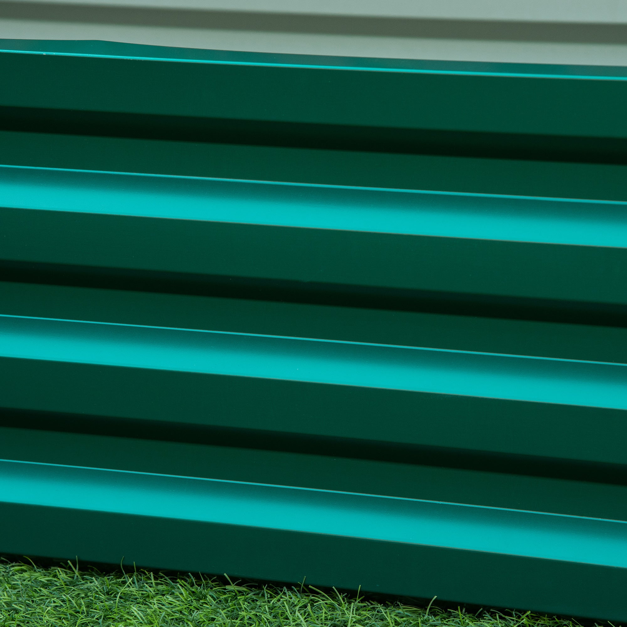 Raised Galvanized Steel Planter Urban Garden for Growing Plants Flowers Herbs Outdoor Rectangular Planter with Open Bottom 120x60x30.5 cm Green