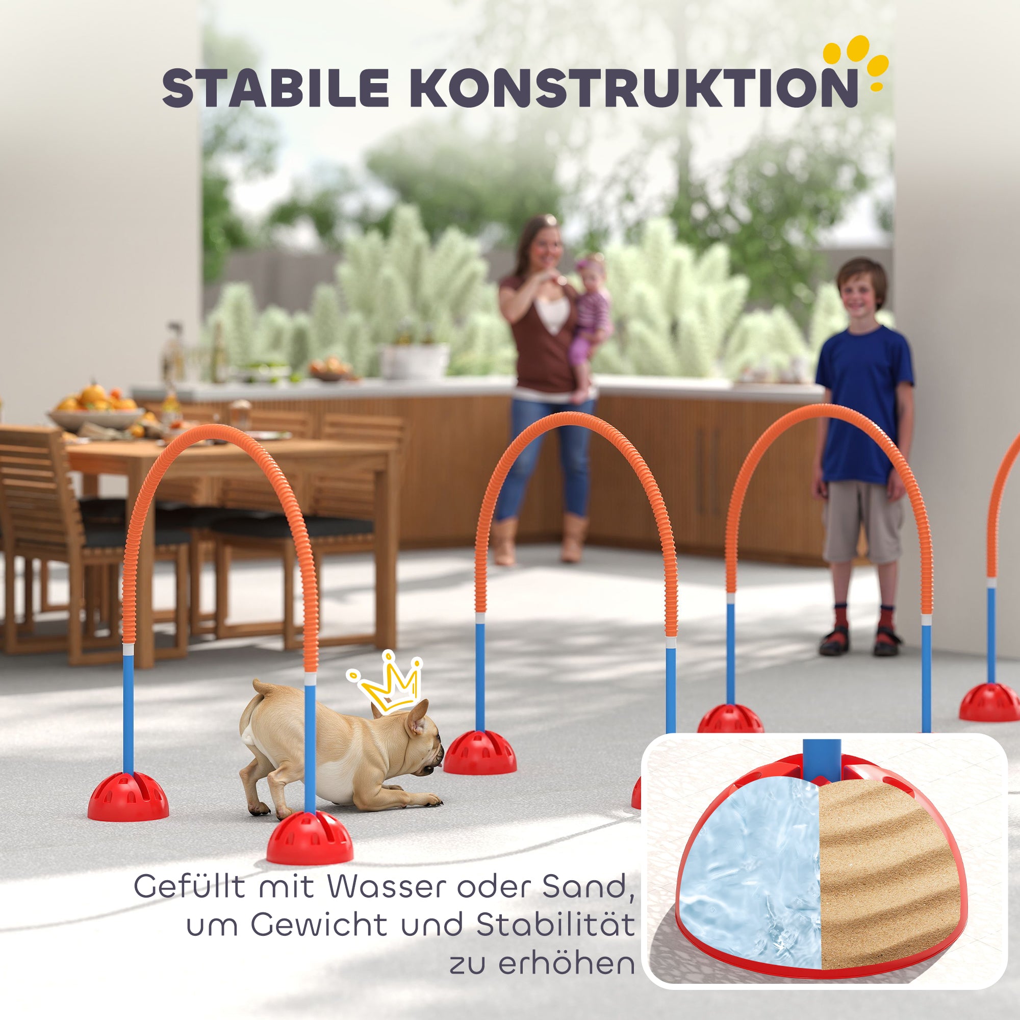 Agility Set Dog 4-piece Fillable Agility Equipment for Dog Training Hurdle Set with Adjustable Agility Doors Carry Bag Training Accessories Coordination Training for Games Training