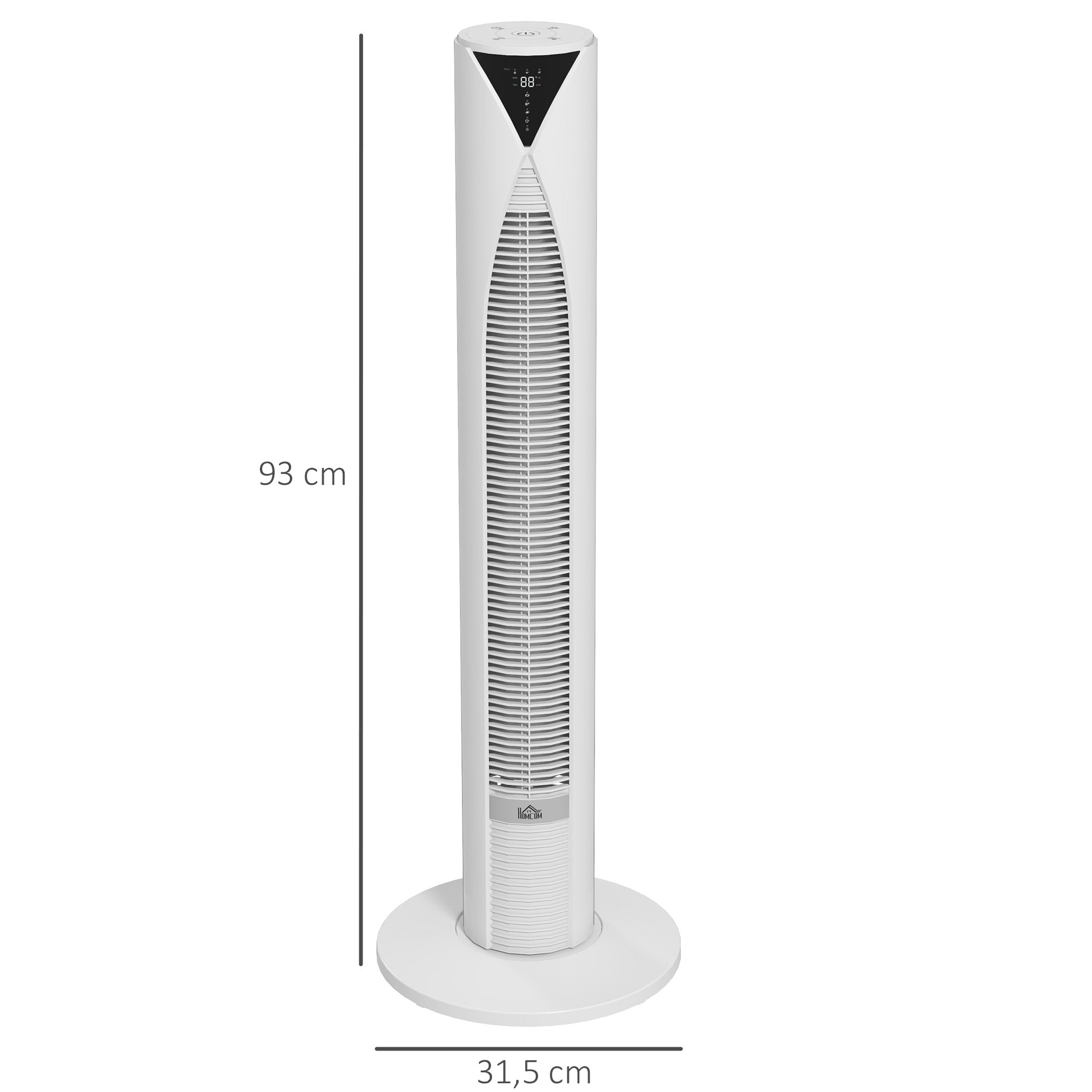 Column Fan, with Remote Control, 12-Hour Timer, Sleep Mode, 3 Speeds, Oscillating Tower Fan for Home, Bedroom, Office, White