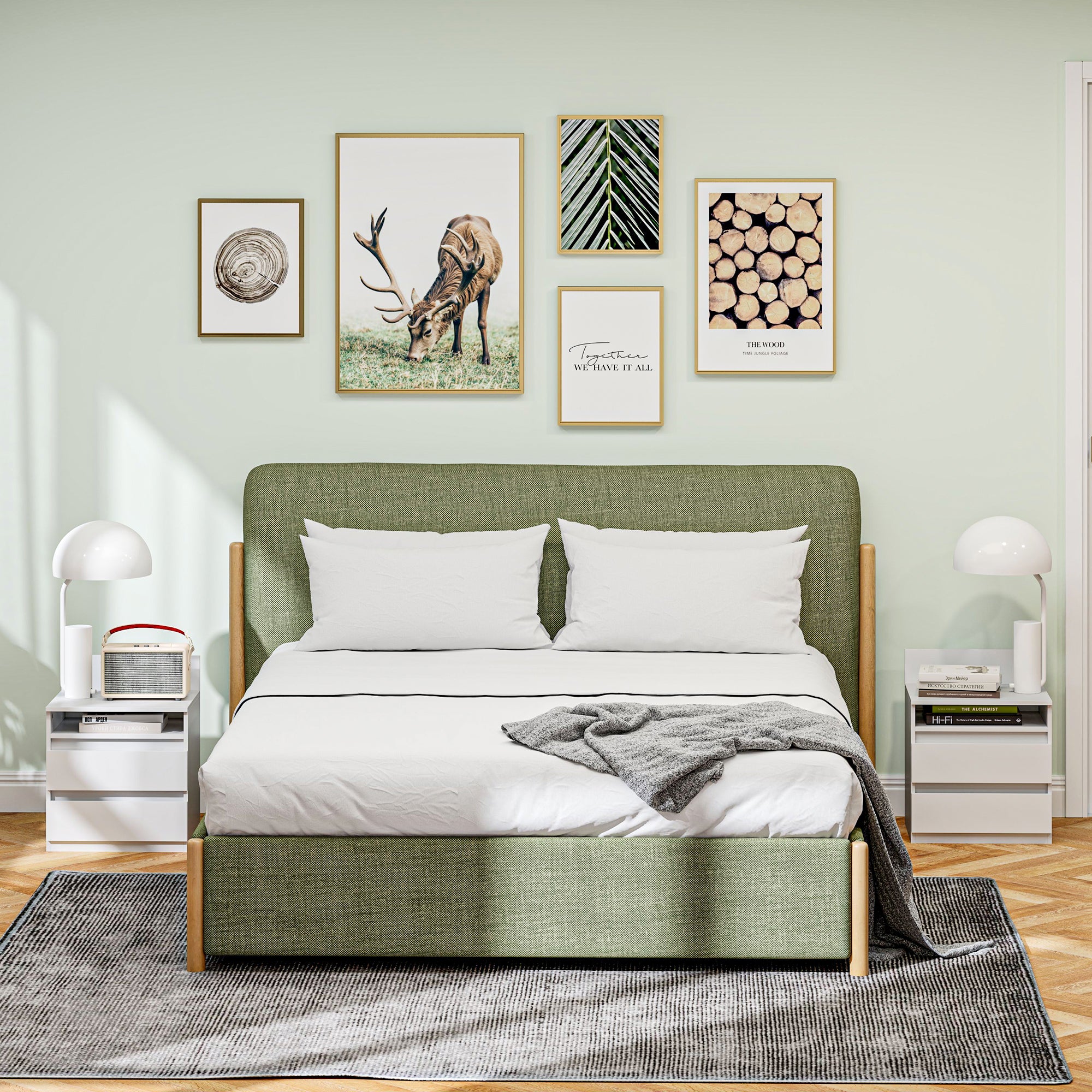 Nightstand 2-Pack Bedside Table with Drawer, Open Compartment, Bedside Cabinet Nightstand for Bedroom, Living Room, White, approx. 40 x 32 x 50 cm, White