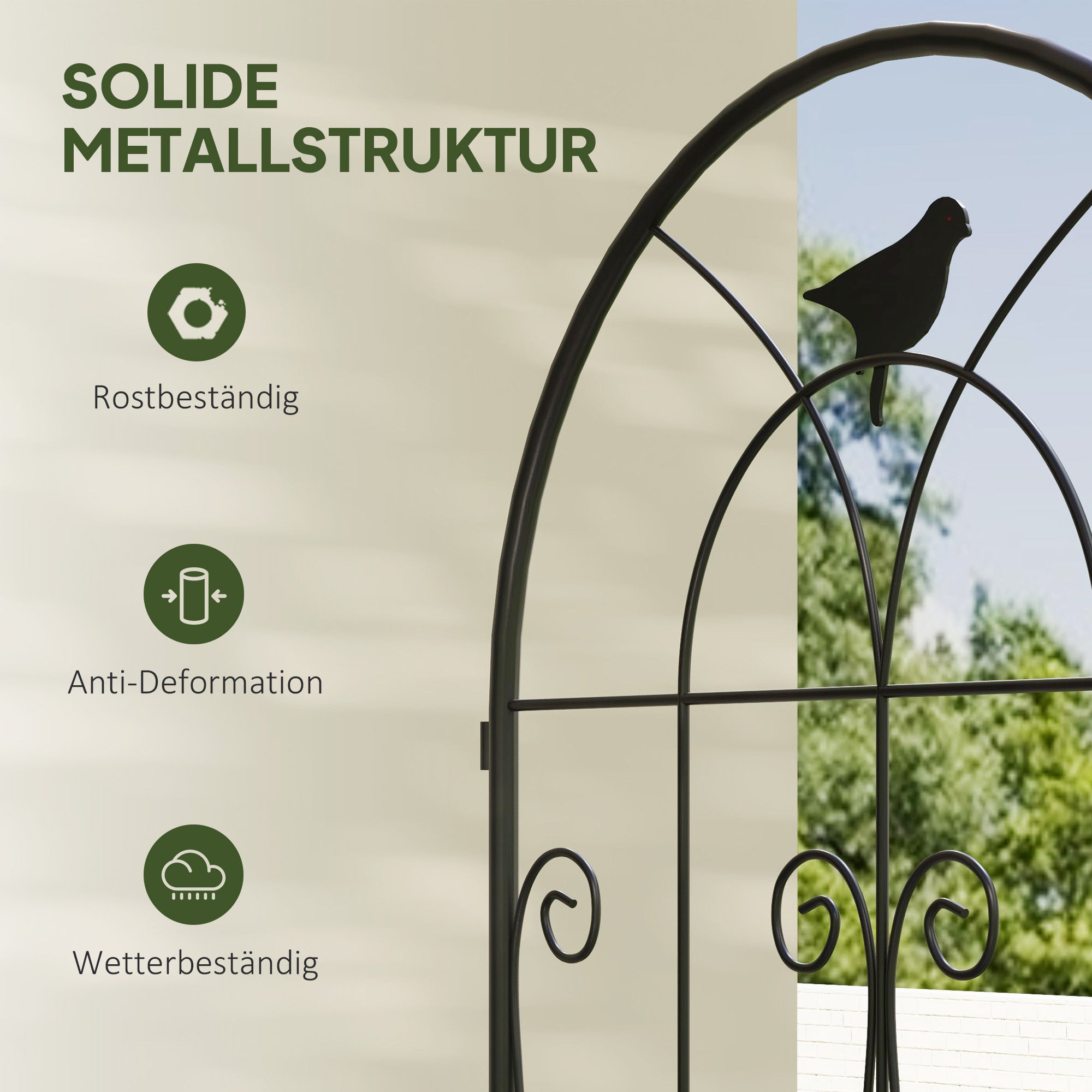 Metal Trellis 2 Piece Set for Plant Climbing Pots with Bird Design 50x120 cm Trellis for Indoor Plants Plant Trellis for Tomatoes Flowers Climbing Plants Black