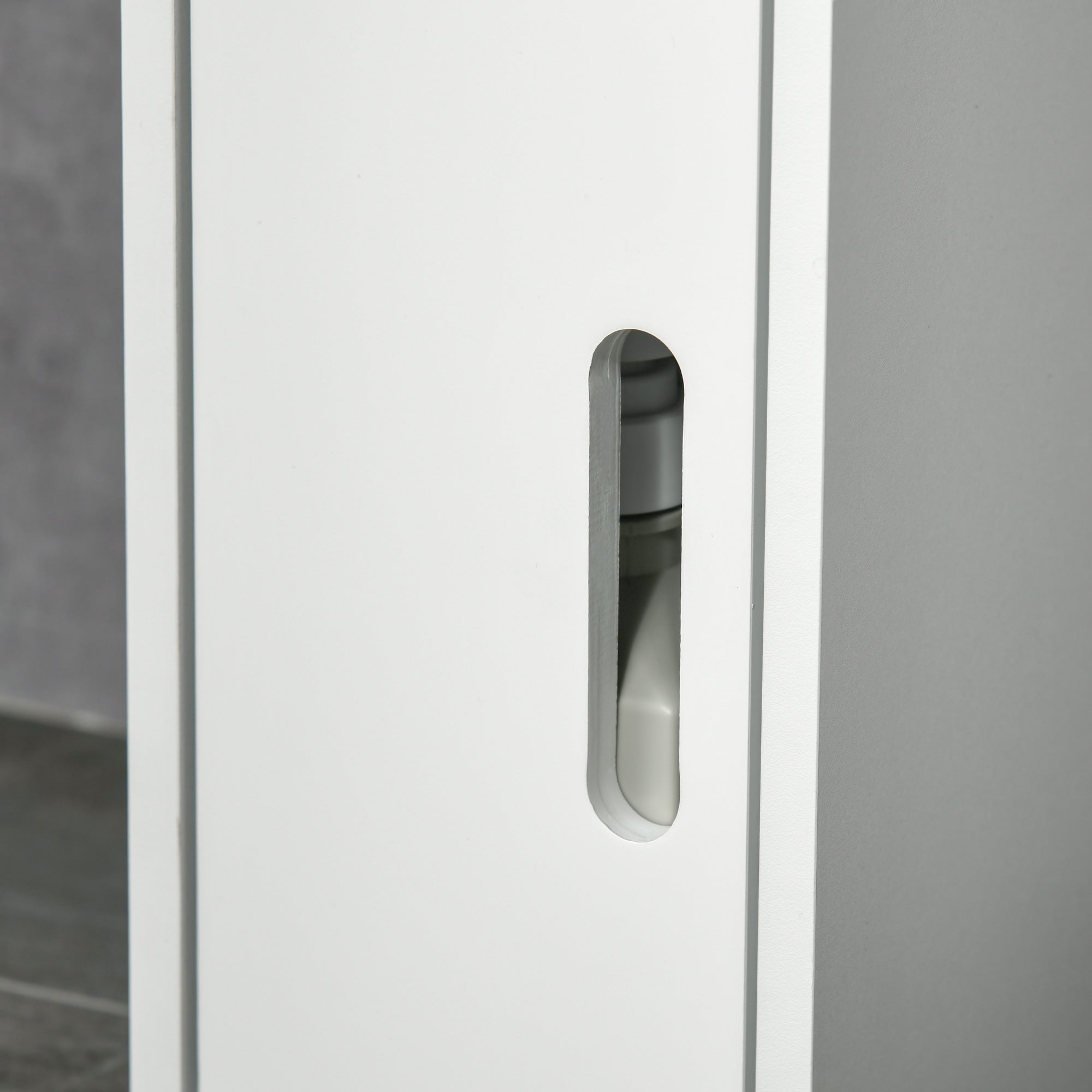 Bathroom Column Cabinet with 3 Doors 3 Open Shelves and Anti-Tilt System Modern Style 15x17x120 cm White