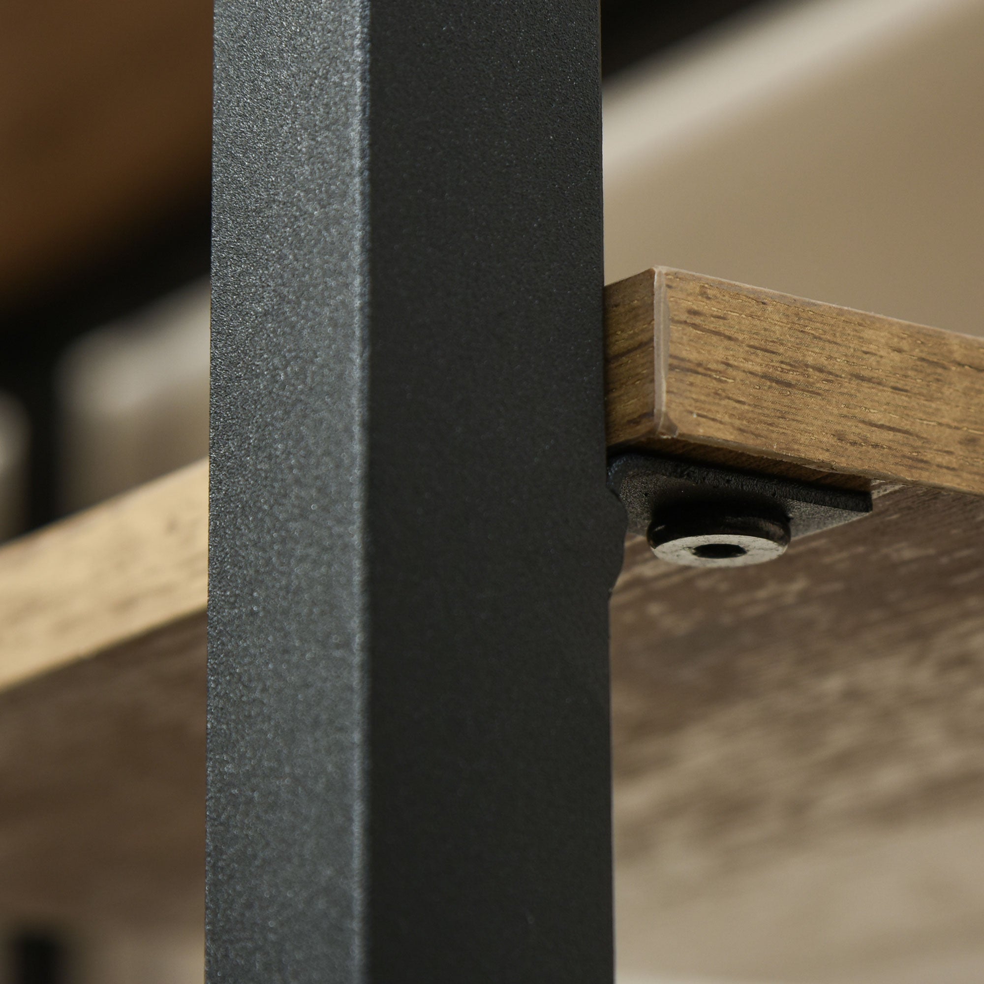 Double Desk with Shelves and Monitor Shelf in Industrial Style, Desk with Space-Saving Bookshelf for Office and Study in Metal and MDF, 200x53x100cm, Brown