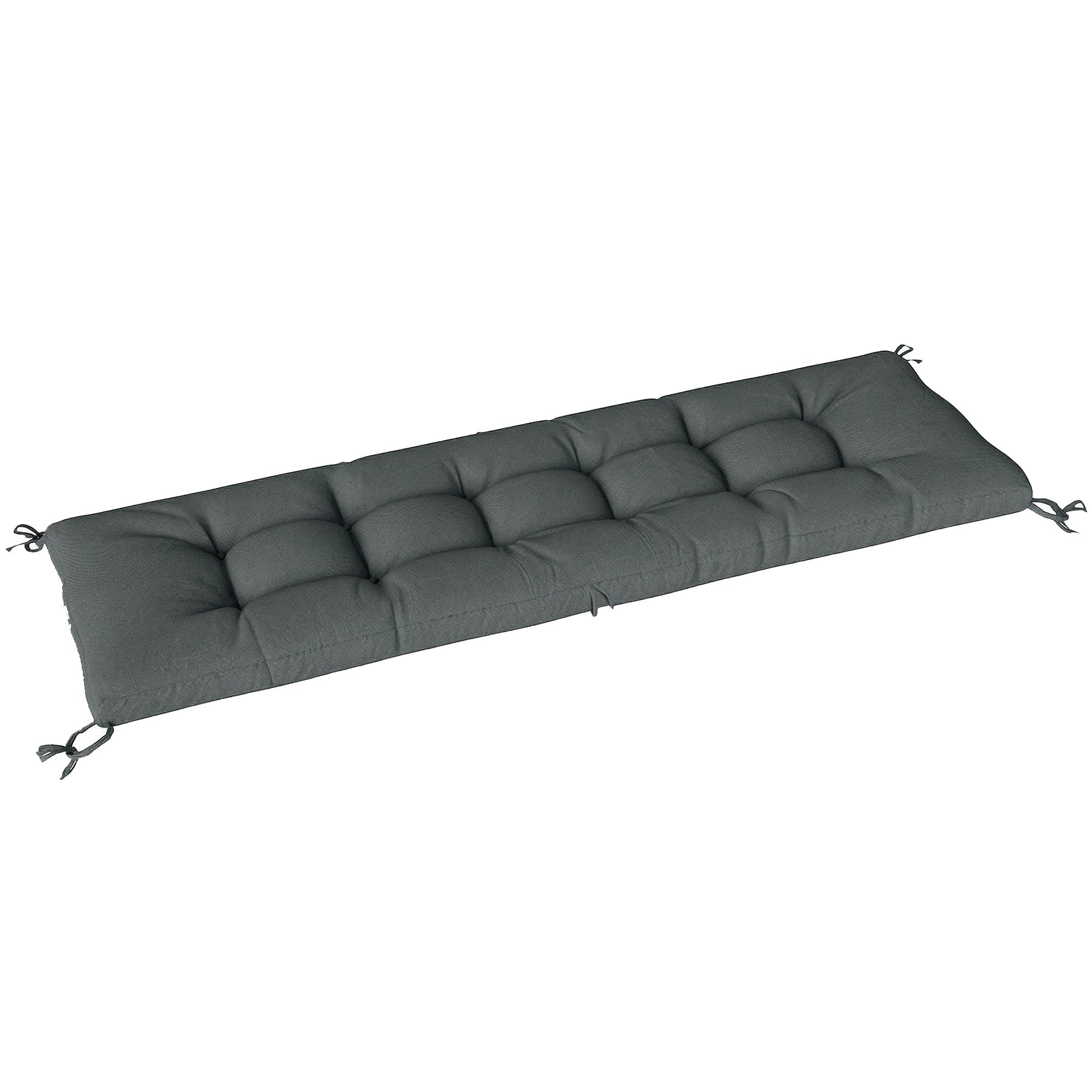 Pallet Cushion — Removable Seat Pad with Tie Straps for Most Loungers, 198 x 65 x 13 cm (78 x 25.6 x 5.1 in) — Dark Gray