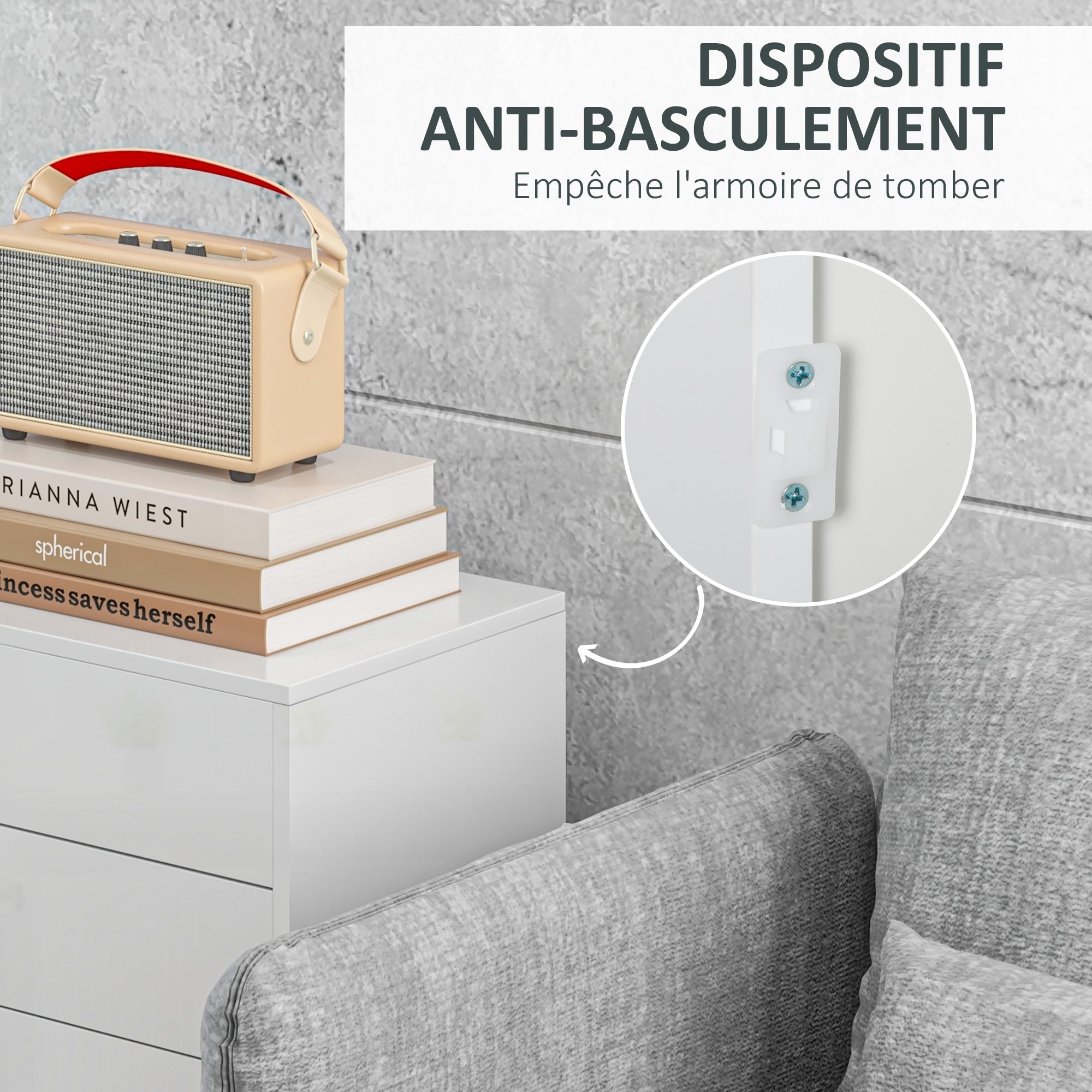 Storage cabinet buffet sideboard storage cabinet with 2 drawers and 2 door cabinets, adjustable shelves, for living room, kitchen, bedroom, 79 x 36 x 74 cm glossy white