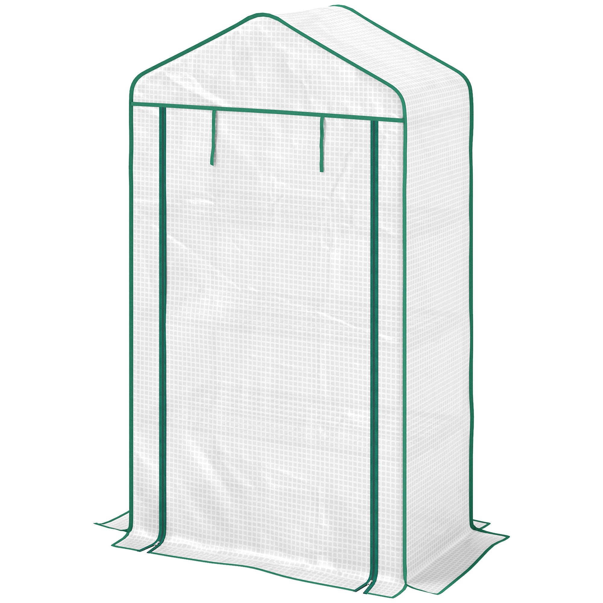 PE Garden Greenhouse with 4 Tiers Shelves, Balcony Greenhouse, Reinforced 135 g/m² Tarp, Steel Frame, Roll-Up Zippered Door, for Vegetables Plants Flowers, 90 x 49 x 160 cm, White