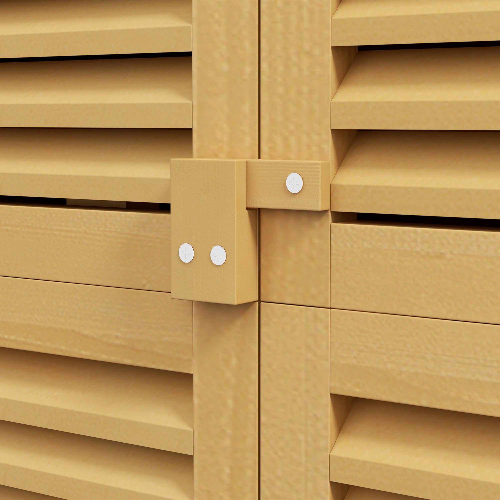 Garden Shed Wood Tool Shed with Asphalt Roof Louvered Door Garden Shelf Shed Garden 4 Compartments Light Yellow 87 x 46.5 x 160 cm