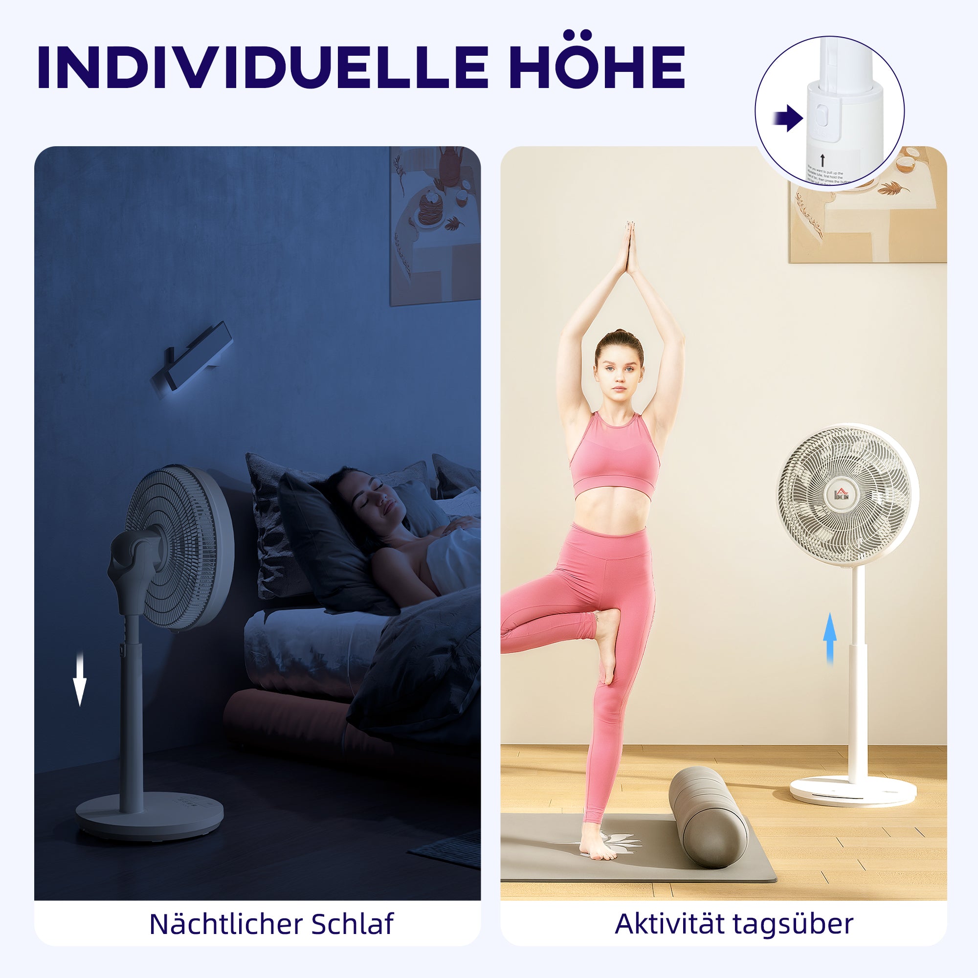 Quiet Pedestal Fan with Remote Control, Fan with 12 Speeds, Adjustable Timer, Tilt & Oscillation, Sleep Modes, White