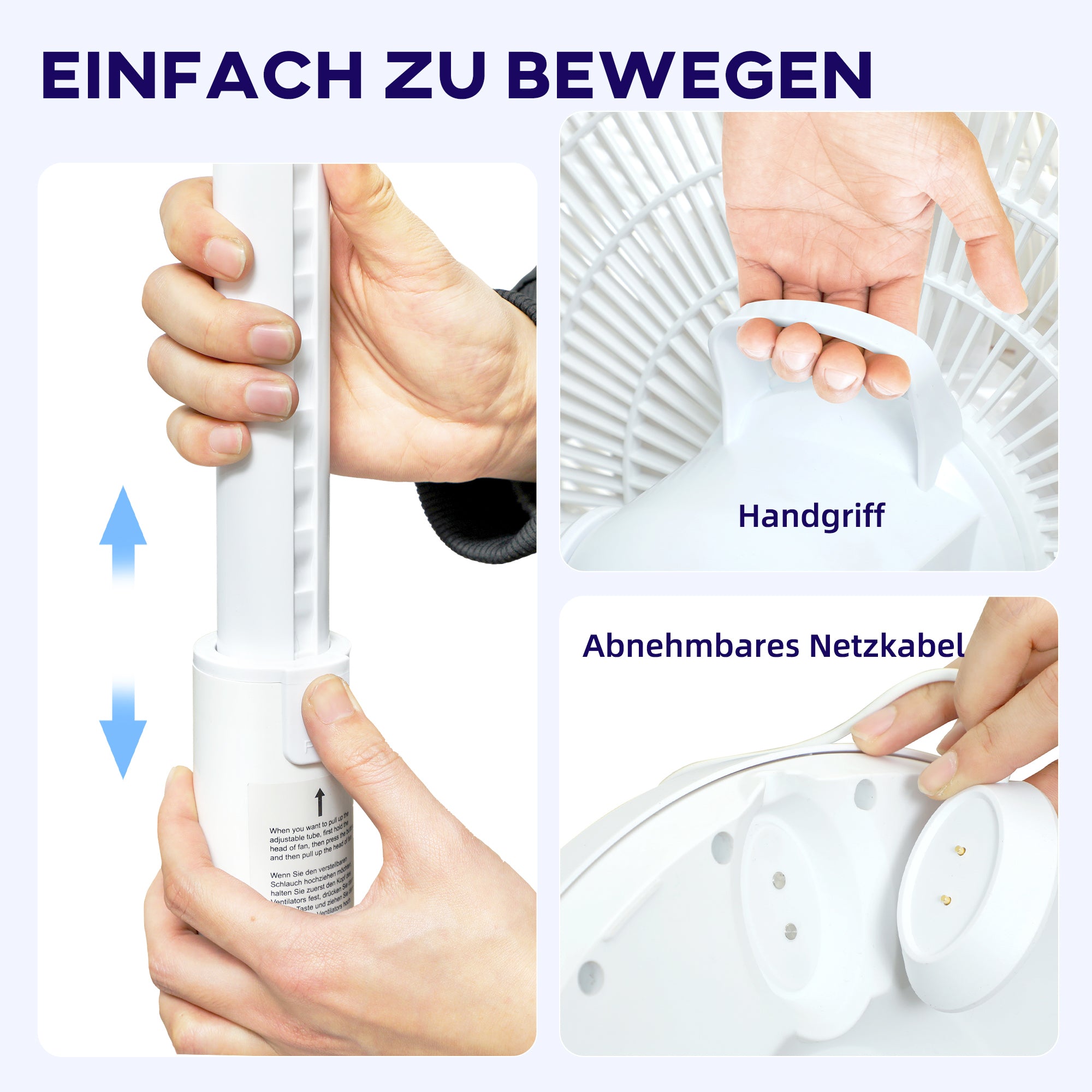 Quiet Pedestal Fan with Remote Control, Fan with 12 Speeds, Adjustable Timer, Tilt & Oscillation, Sleep Modes, White