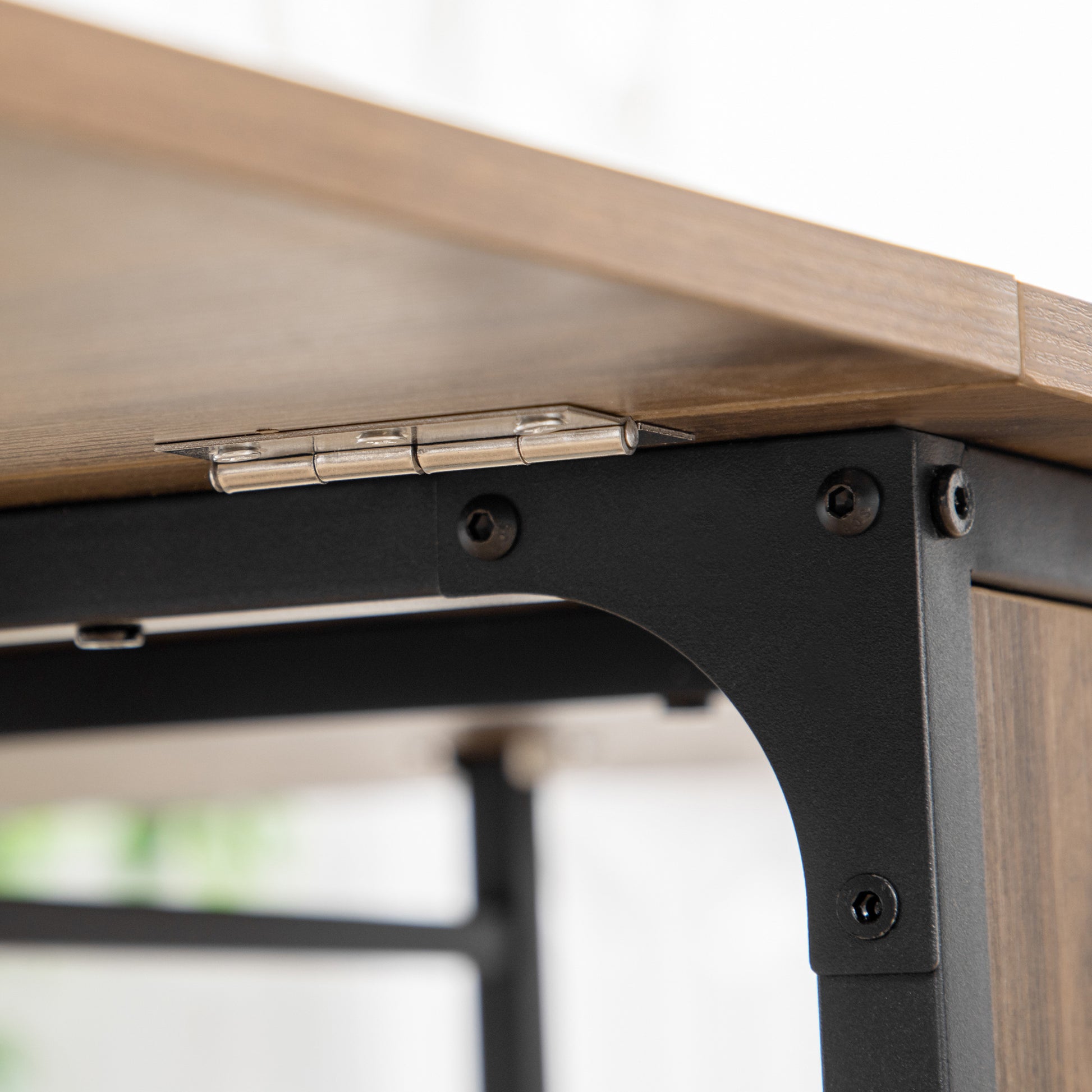 Folding Dining Table Mobile Folding Table with Open Shelf Dining Table Kitchen Table for Small Spaces, Kitchen, Dining Room 130 x 80 x 74 cm Brown