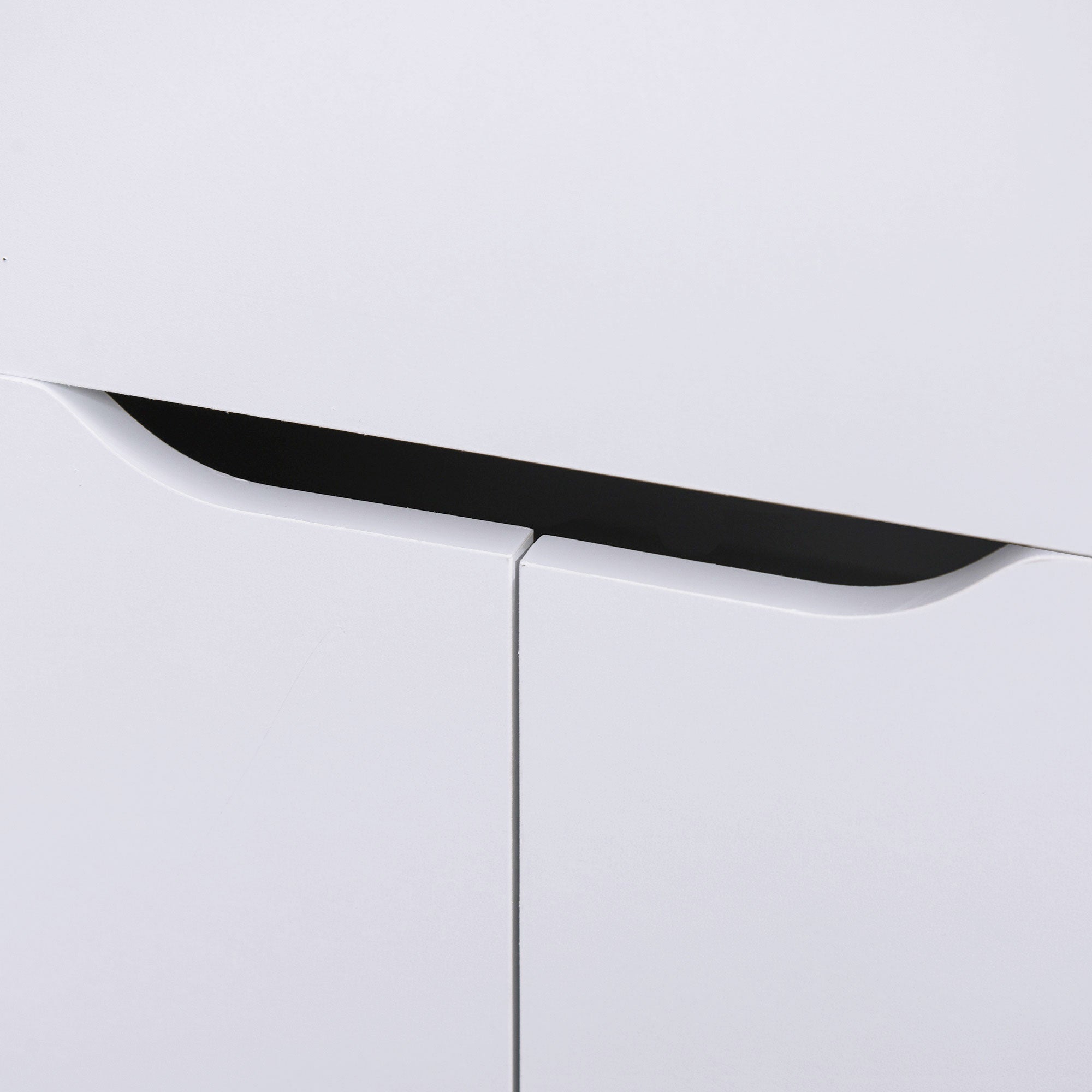 White Light Wood Computer Desk with Modular Multi-Storage Double Niche + Drawer and Cabinet