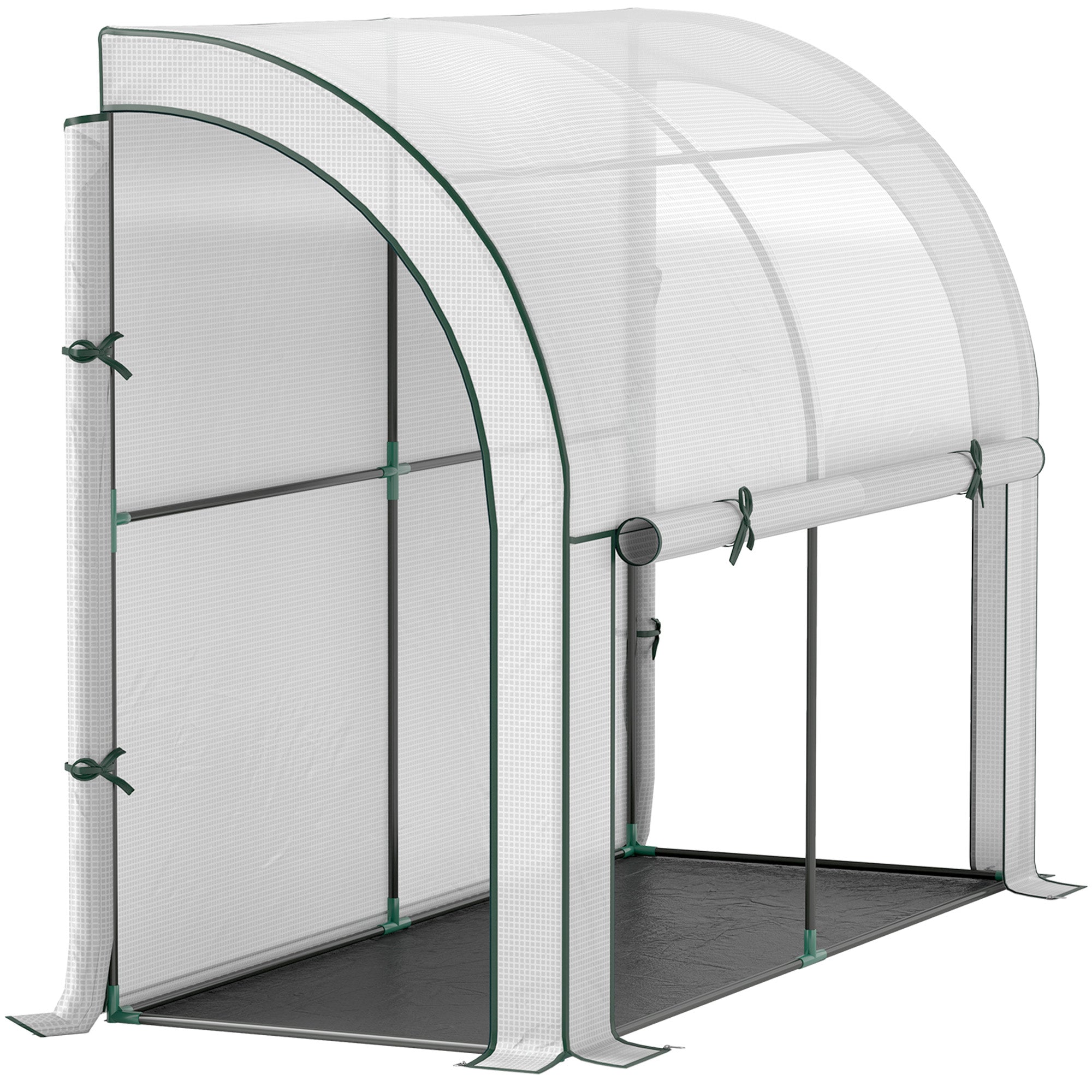 Greenhouse with Roll Door, Winterproof Foil Greenhouse made of Steel, Greenhouse for Balcony, Garden, Tomato House with UV Protection 200x80x157cm Tomato Greenhouse for Vegetables Flowers Plants White