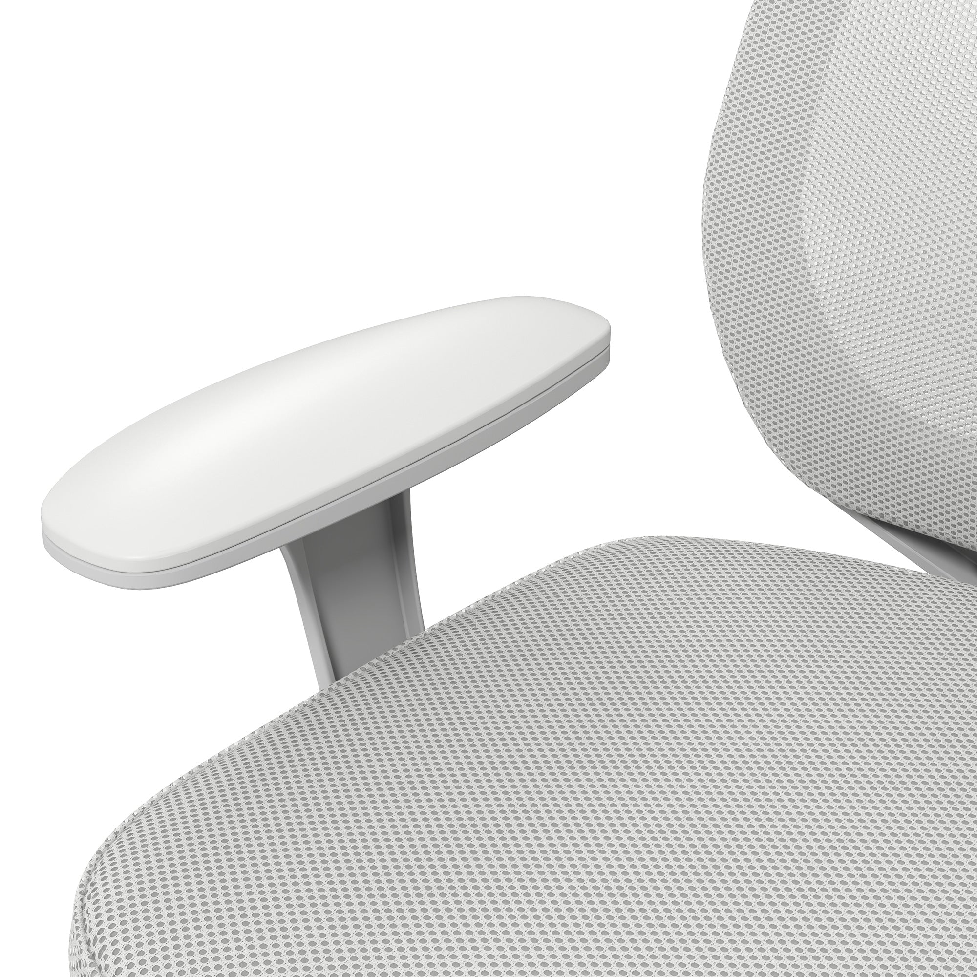 Office Chair Mesh Fabric Swivel Adjustable Height 360° Armrests on Wheels, Gray