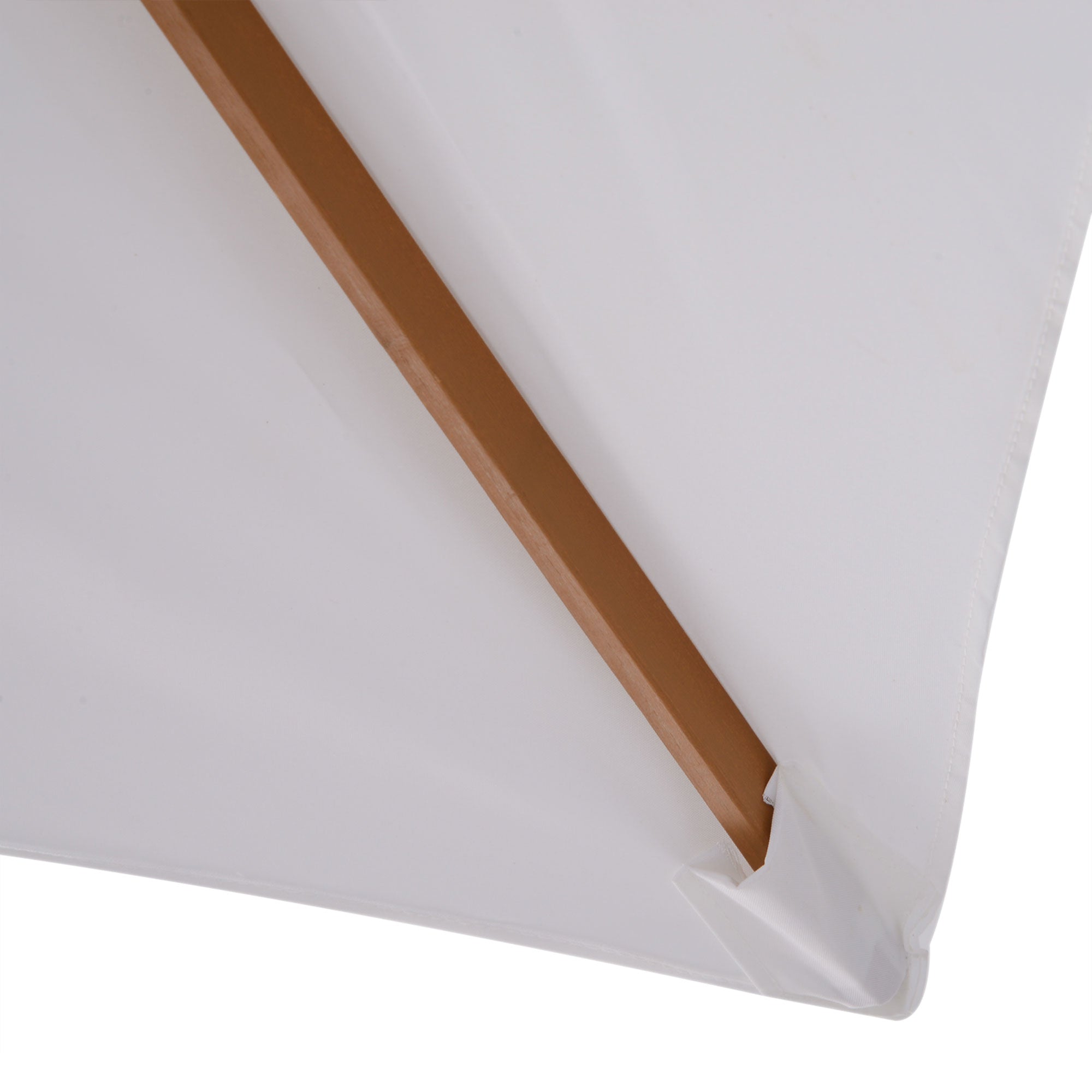 Garden Parasol 295x200 cm with Wooden Pole Bamboo Ribs and Pulley Rectangular Garden Sunshade Waterproof for Patio or Terrace Classic Style White