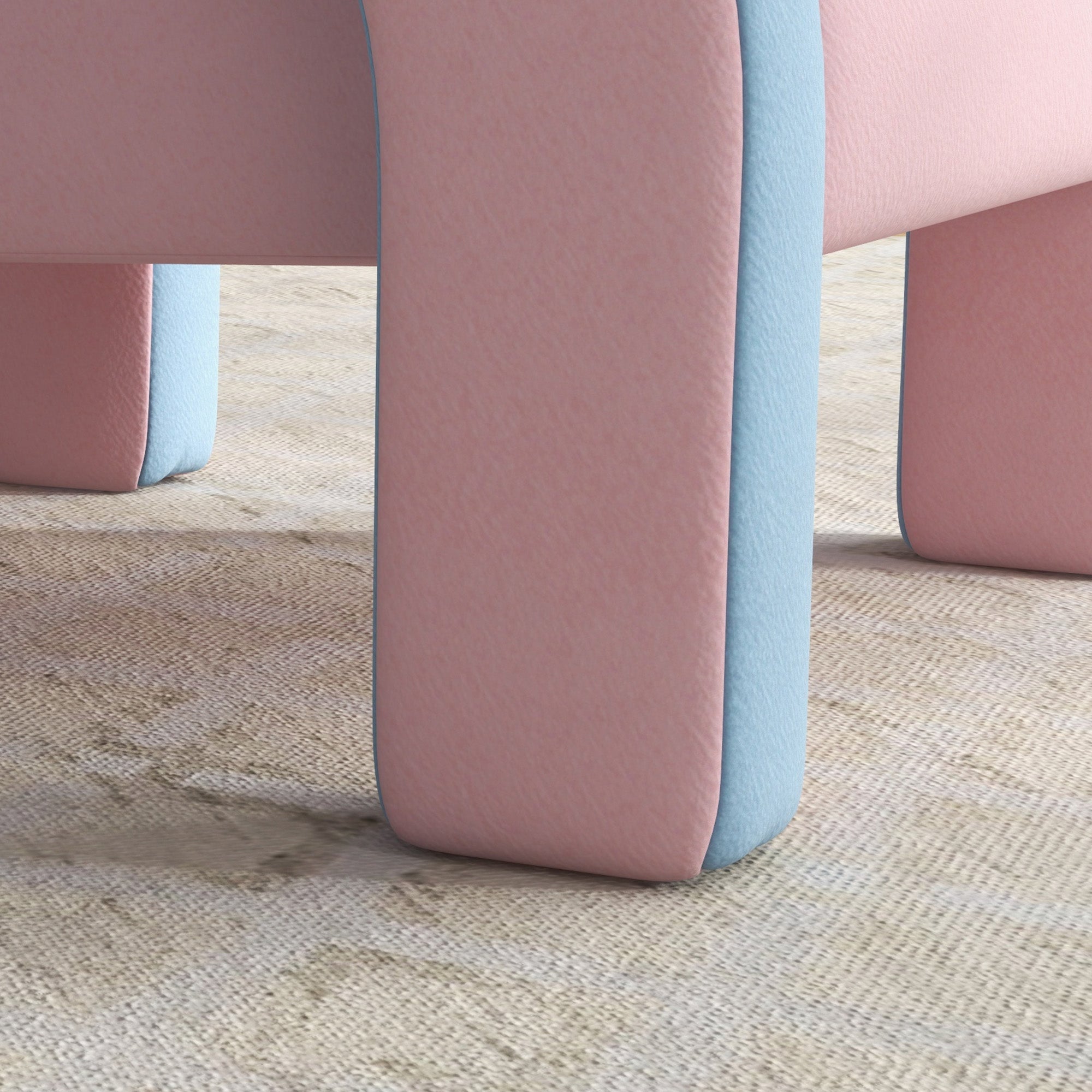 ZONEKIZ Rainbow Shaped Toddler Chair Mini Comfortable Sofa Children's Chair for 1.5-3 Years Old for Bedroom Living Room Load 45 kg 43x41x51 cm Pink