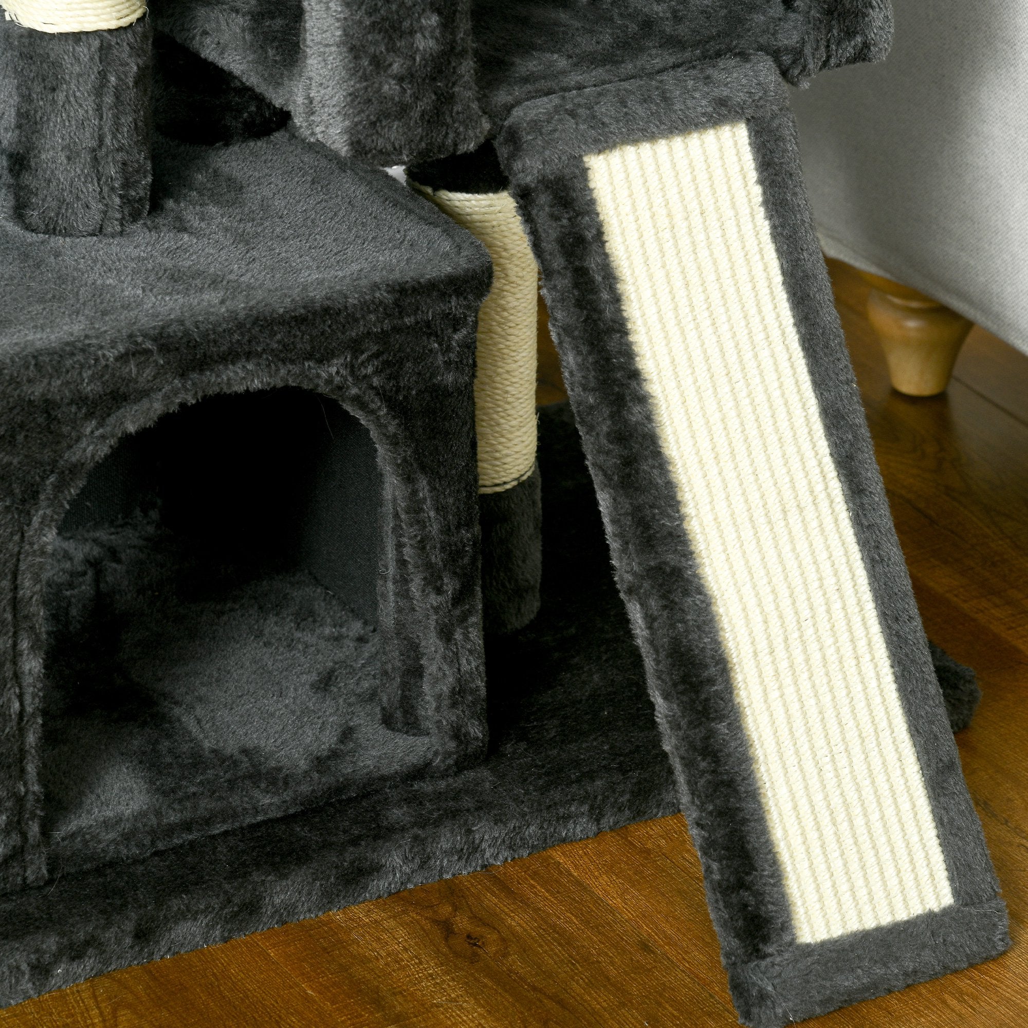 83cm Cat Tree Small Cat Scratching Tree with Sisal Columns, Cat Scratching Tree, Cat Climbing Tree, Cat Tree, Cat Furniture Play Tree for Small Cats, Dark Gray