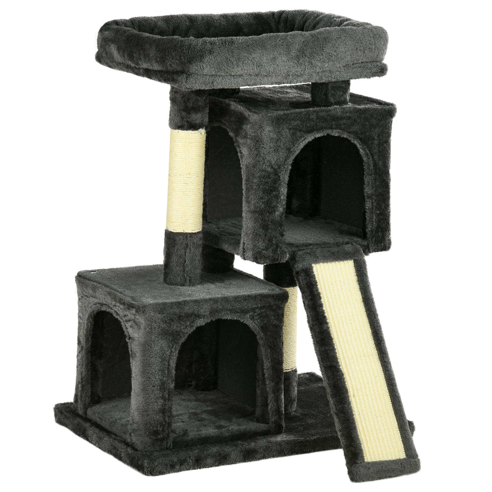 83cm Cat Tree Small Cat Scratching Tree with Sisal Columns, Cat Scratching Tree, Cat Climbing Tree, Cat Tree, Cat Furniture Play Tree for Small Cats, Dark Gray