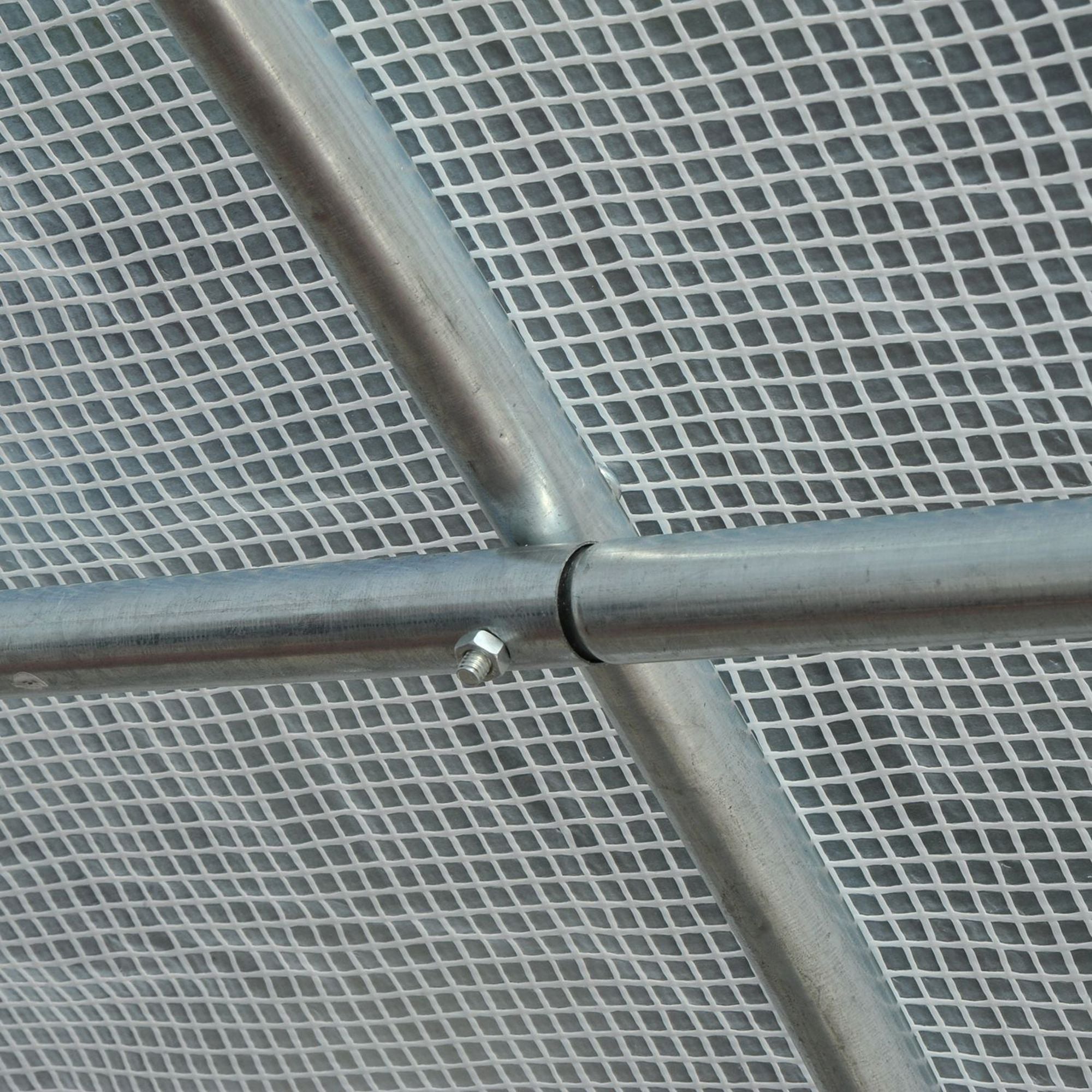 Greenhouse 595x300x200cm Foil Greenhouse Tomato House with Door, Window, Foil Tunnel made of Galvanized Steel, Plant Tunnel, Greenhouse including Ground Anchors Ropes, Garden Tunnel, White