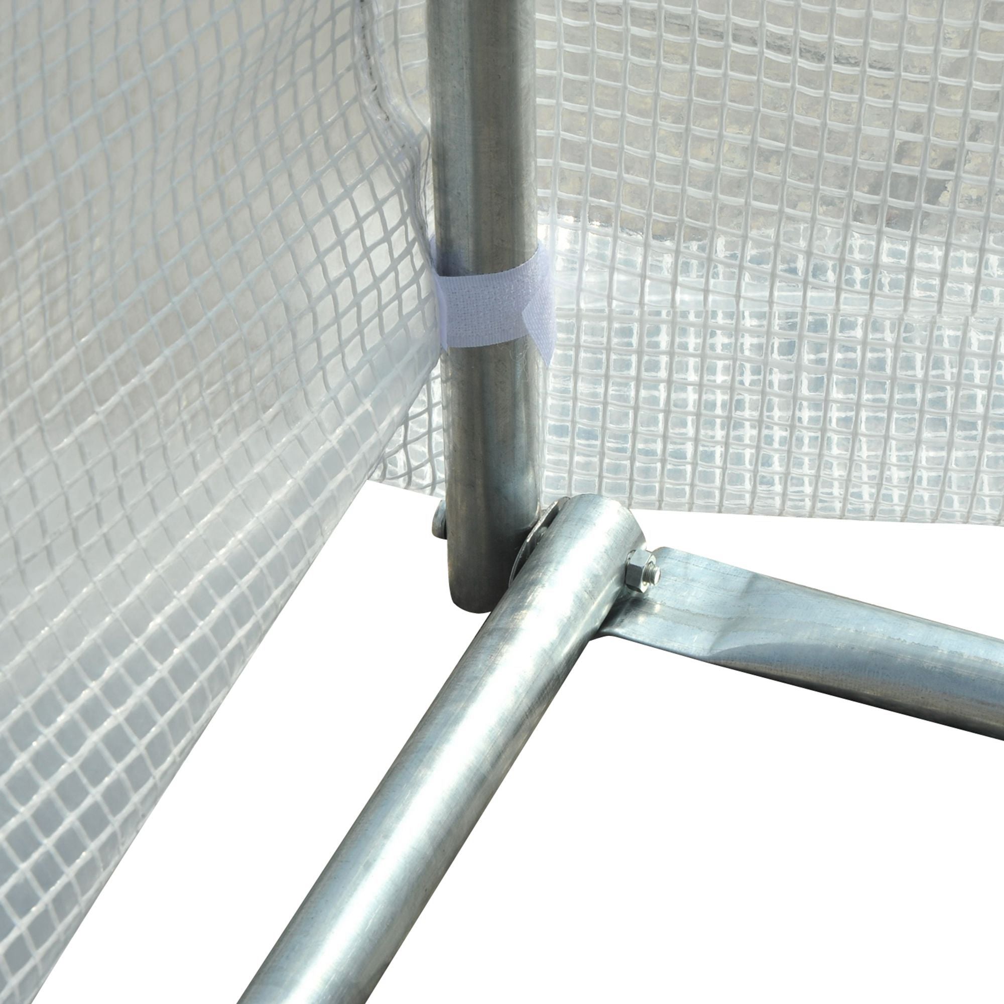 Greenhouse 595x300x200cm Foil Greenhouse Tomato House with Door, Window, Foil Tunnel made of Galvanized Steel, Plant Tunnel, Greenhouse including Ground Anchors Ropes, Garden Tunnel, White