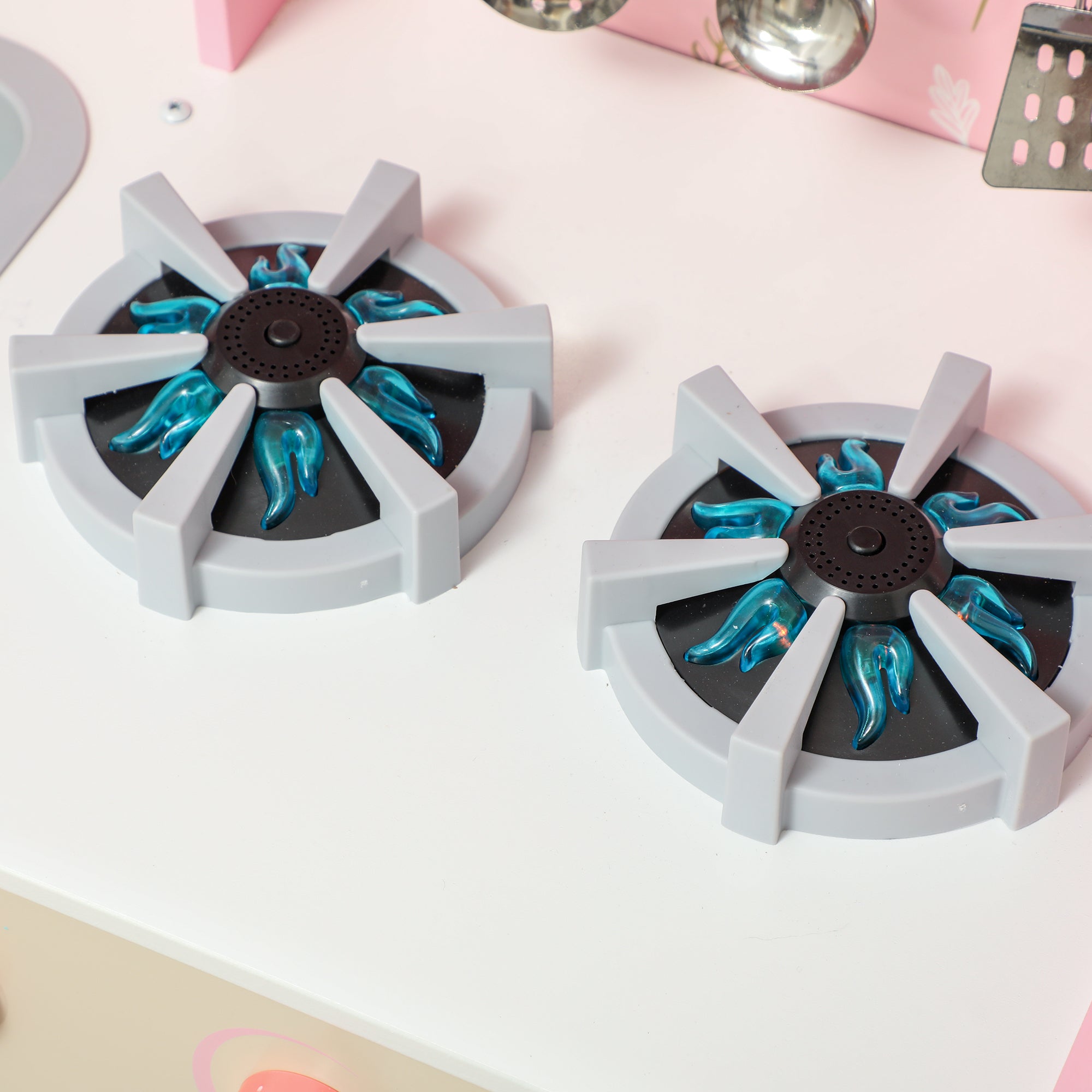 Toy Kitchen for Children +3 Years Wooden Children's Kitchen Play Kitchen with Sound Stove Oven Faucet Sink Microwave Washer Ice Machine and Accessories Pink