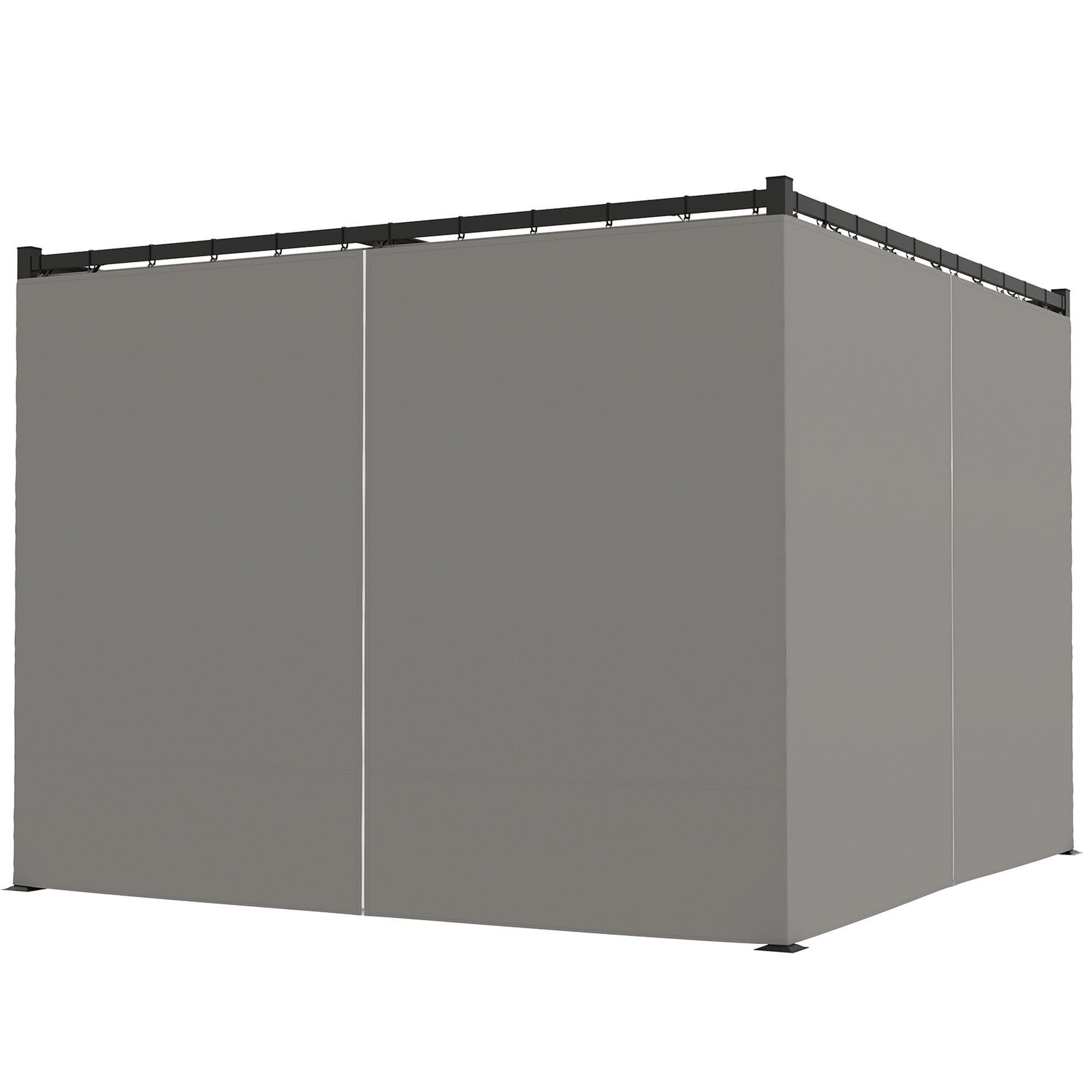 Retractable Roof Pergola Garden Gazebo 10x10 ft with Side Walls Water-Resistant Polyester Canopy Pavilion for Outdoor Garden Patio Terrace Light Gray