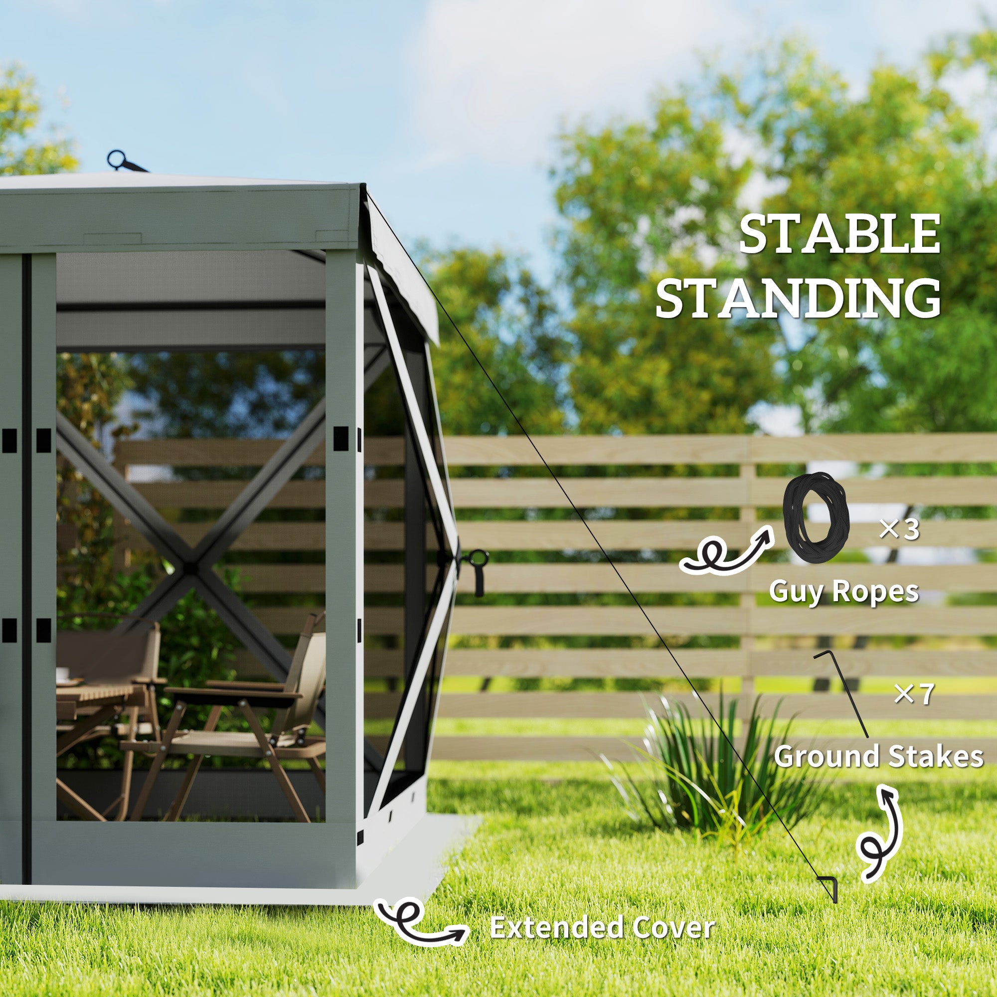 6'1" x 6'1" Waterproof Pop-Up Gazebo — Stable, All-Weather, 4 Mesh Side Panels, UPF30+, Foldable Party Tent — Dark Gray
