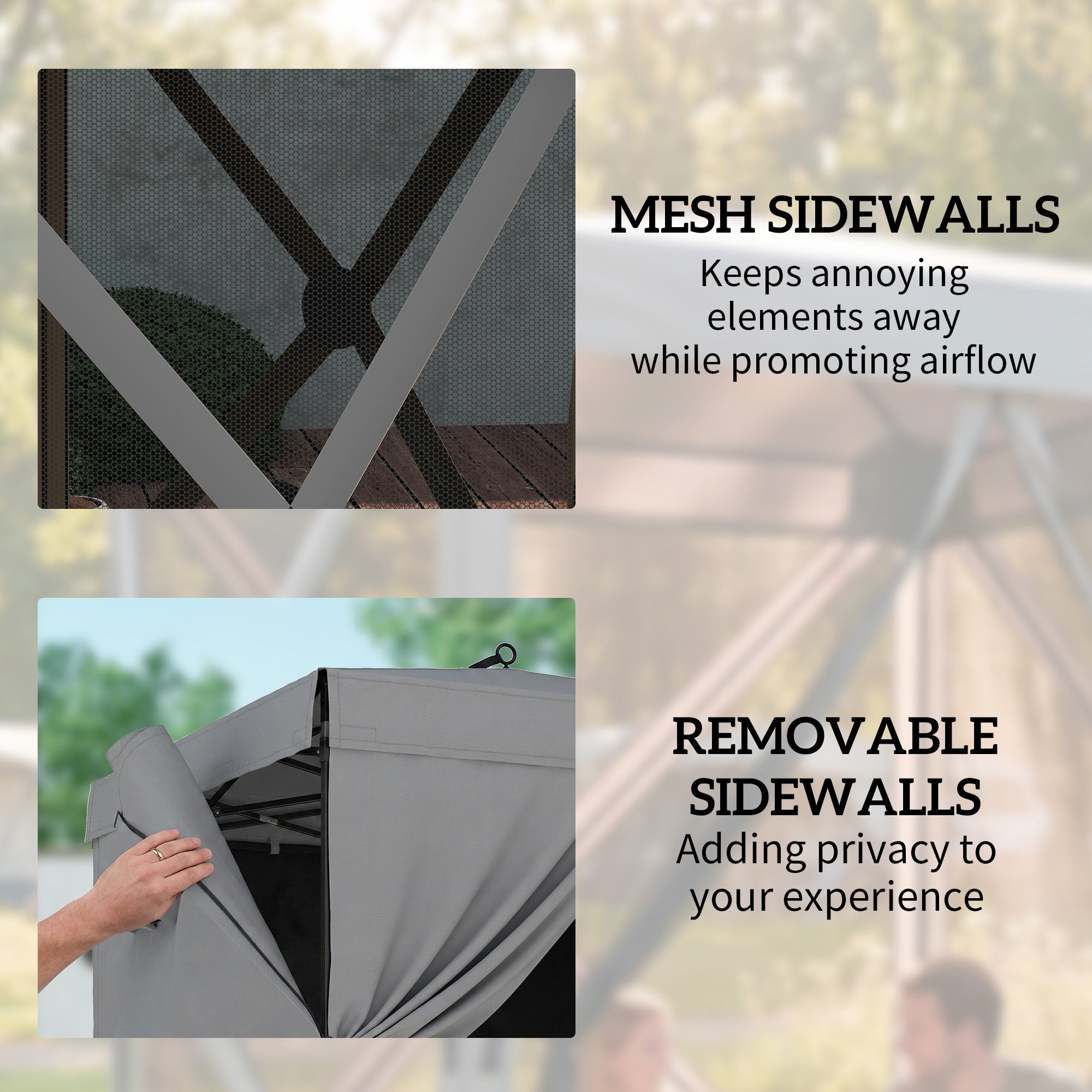 6'1" x 6'1" Waterproof Pop-Up Gazebo — Stable, All-Weather, 4 Mesh Side Panels, UPF30+, Foldable Party Tent — Dark Gray