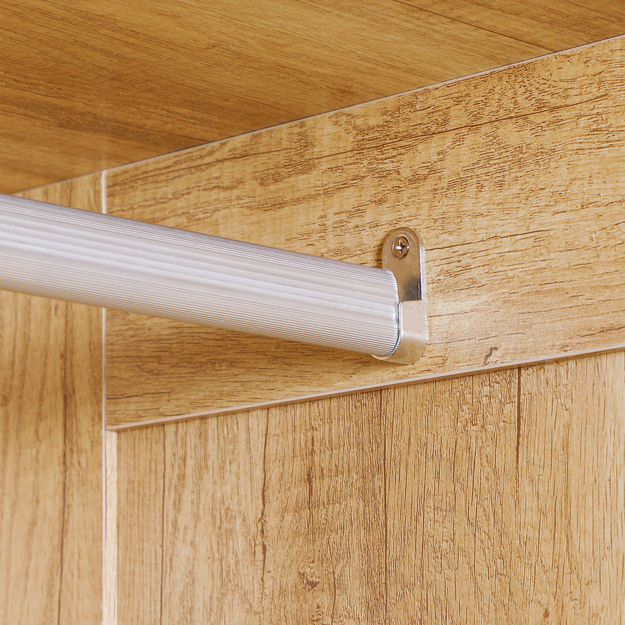 Wardrobe Closet Storage Wardrobe with 2 Doors, 2 Drawers, and Hanging Rod - 80 x 54 x 180 cm