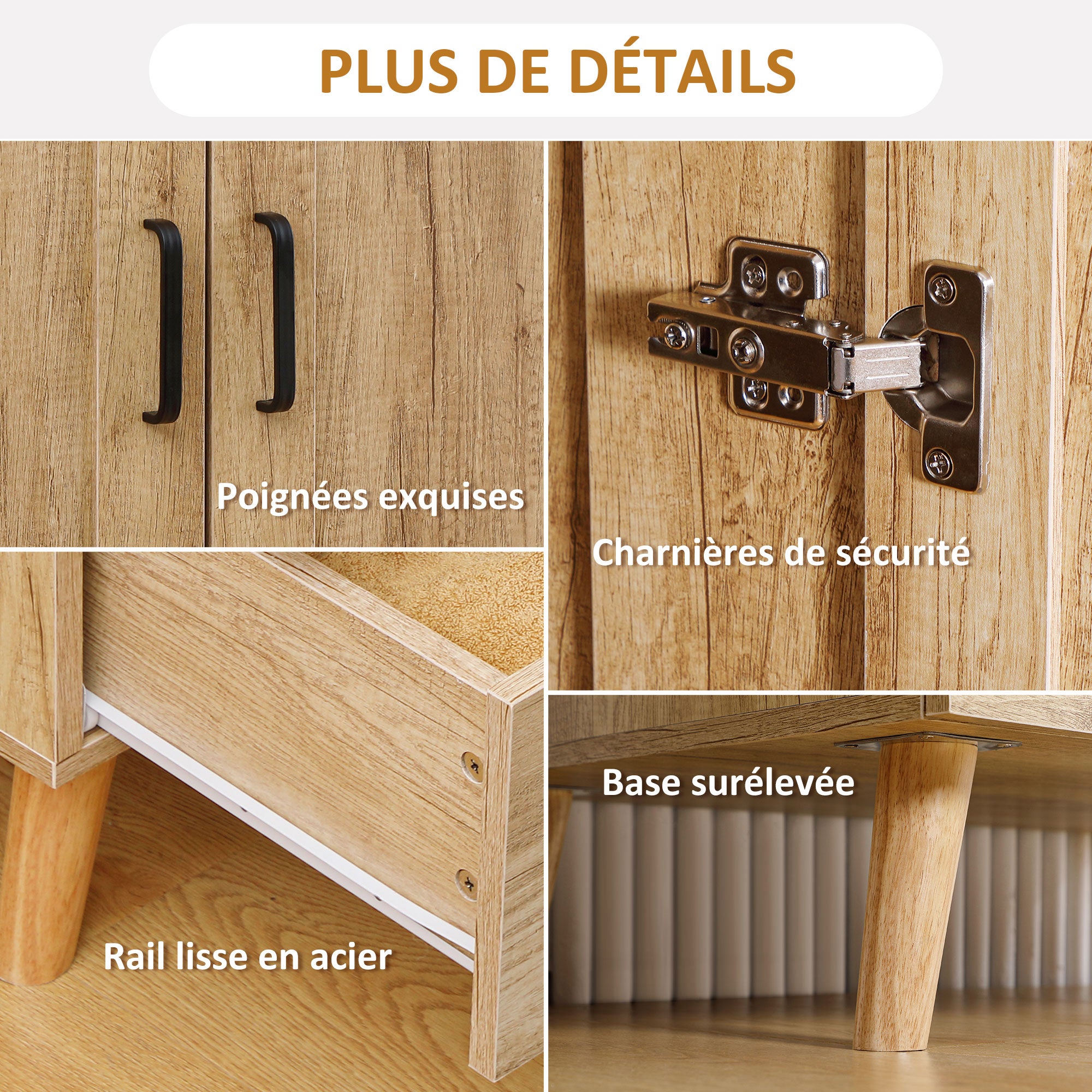 Wardrobe Closet Storage Wardrobe with 2 Doors, 2 Drawers, and Hanging Rod - 80 x 54 x 180 cm