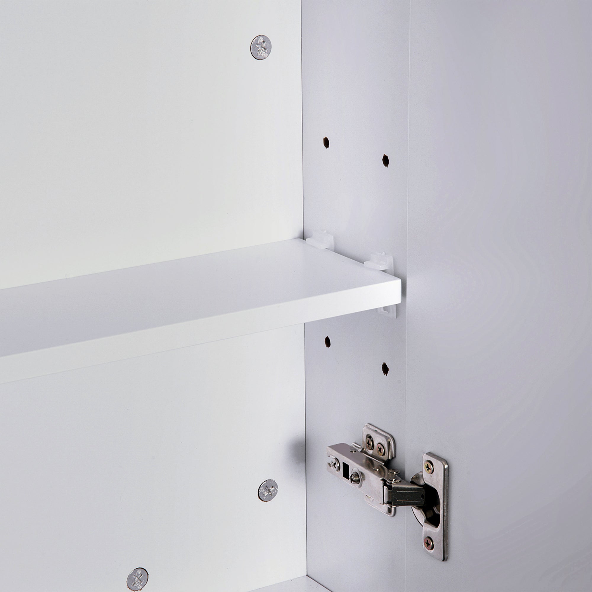 Wall-mounted bathroom cabinet with mirror, 60 x 75 cm, bathroom furniture, medicine cabinet with adjustable shelf, white