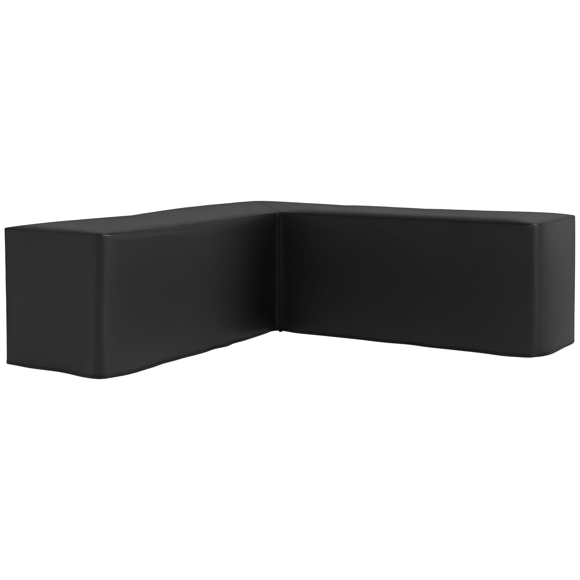 Waterproof Protective Cover Corner Garden Sofa 420D Oxford Fabric Outdoor Waterproof UV-resistant Cover 250W x 250D x 79H cm, Black
