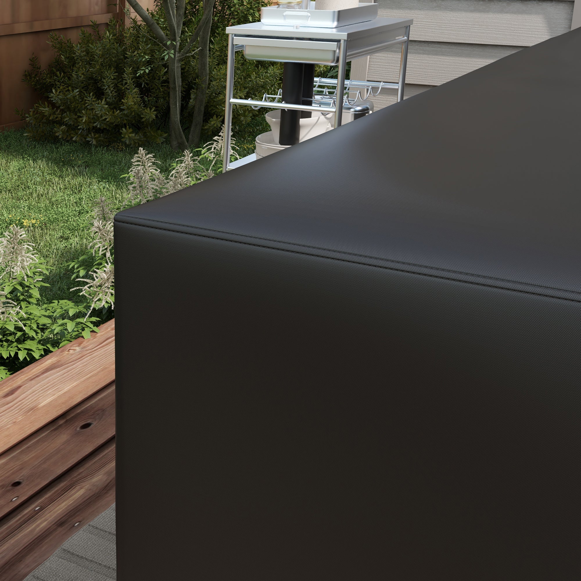 Waterproof Protective Cover Corner Garden Sofa 420D Oxford Fabric Outdoor Waterproof UV-resistant Cover 250W x 250D x 79H cm, Black