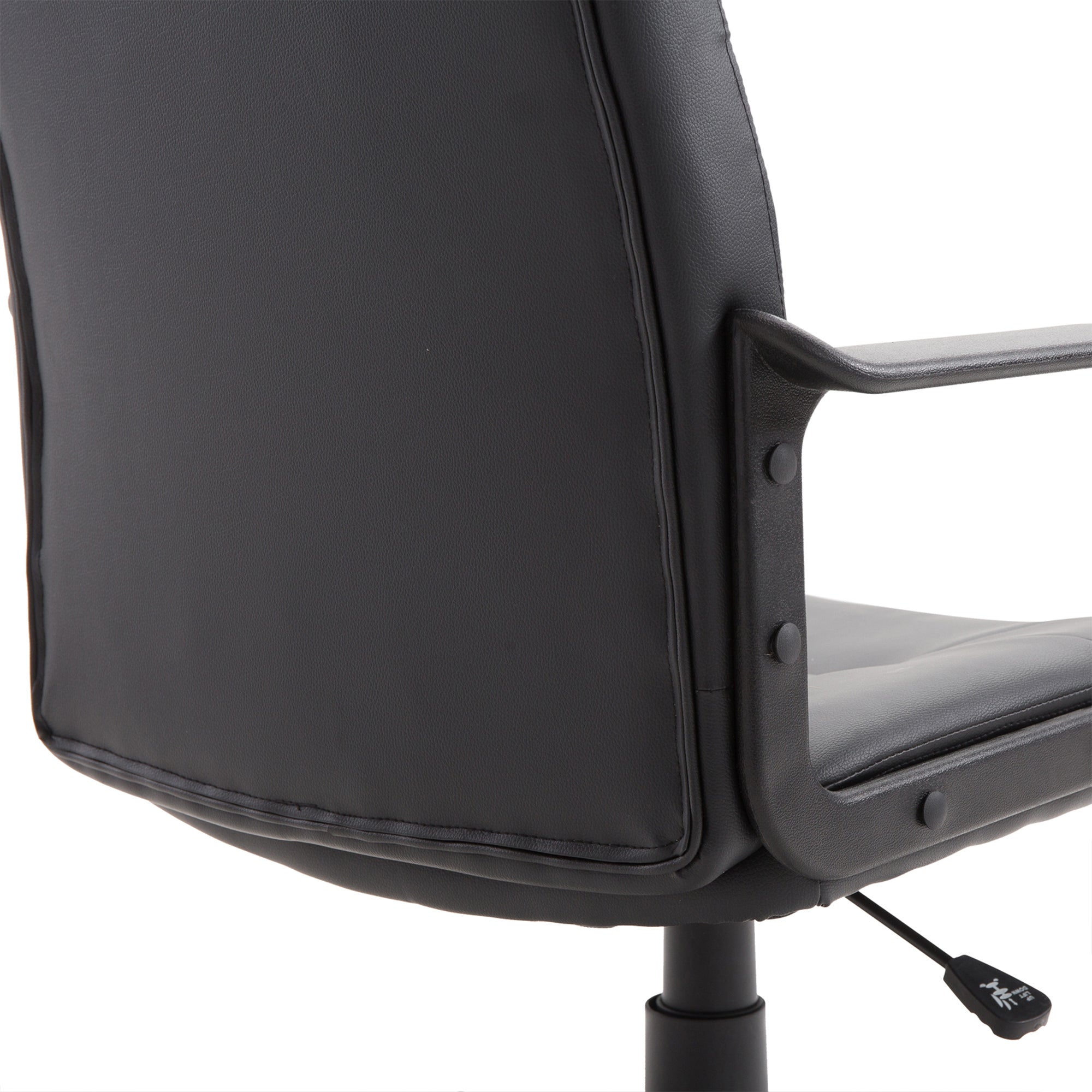 Ergonomic and Swivel Office Chair, Office Armchair with Adjustable Height in Faux Leather 60x60x94-103cm Black