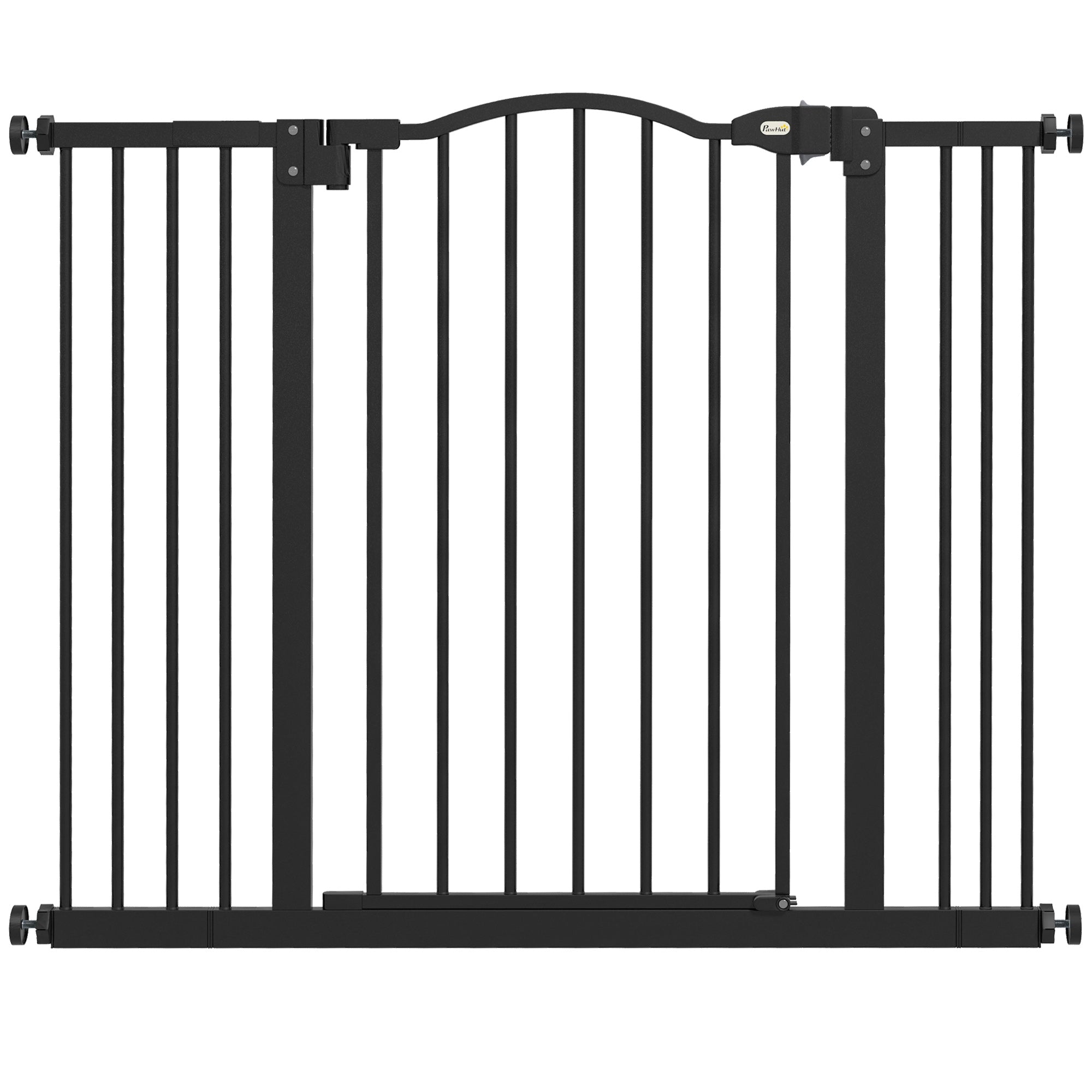 78 cm Indoor Dog Gate, Safety Dog Gate, Extendable Dog Barrier Gate 74-100 cm with Double Lock and Auto Close for Stairs and Door, Black