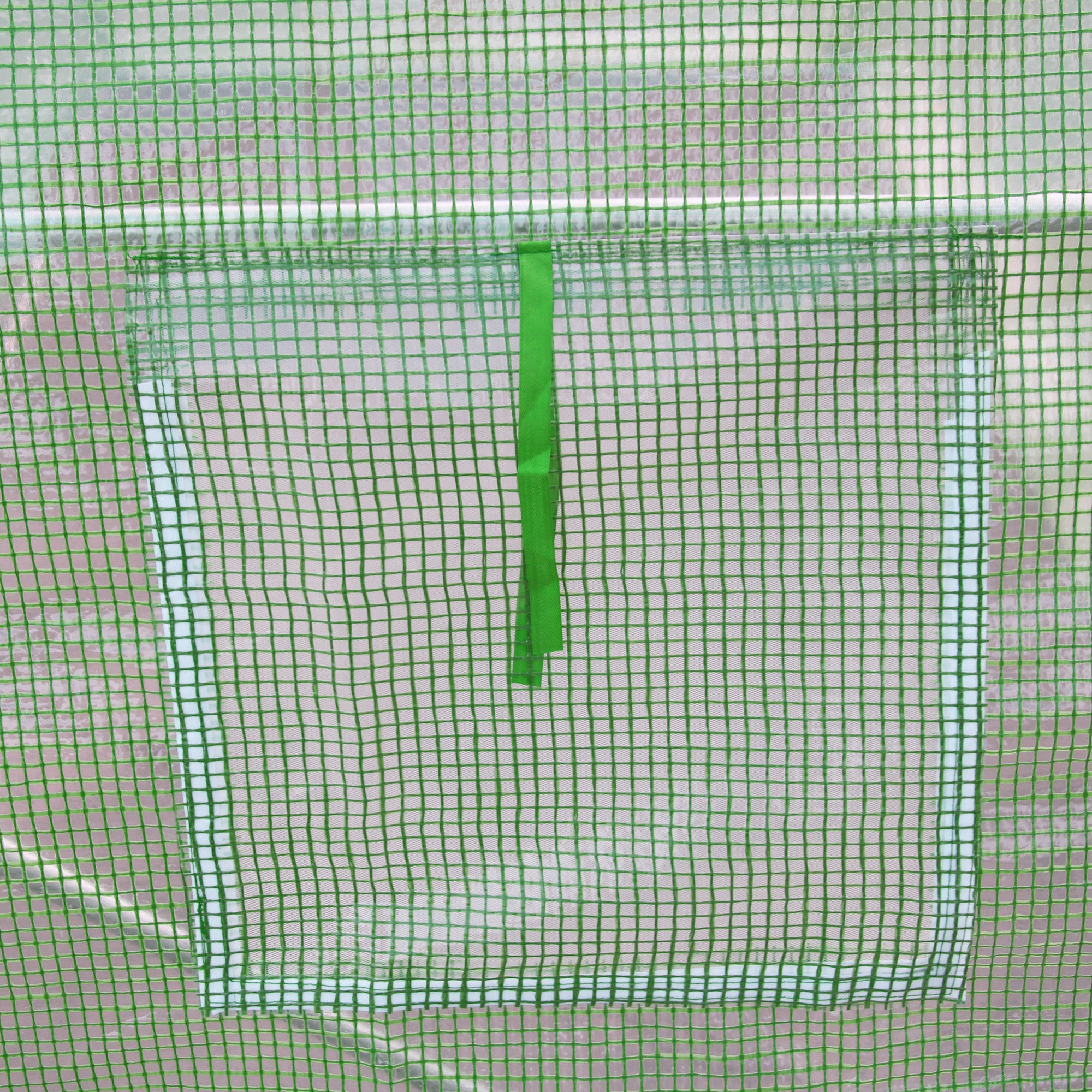 Garden Tunnel Greenhouse Wintering Greenhouse Ground Area 4.5 m² Dimensions 3L x 1.5W x 2H m Reinforced Tubular Frame Zippered Door 2 Roll-Up Windows Green