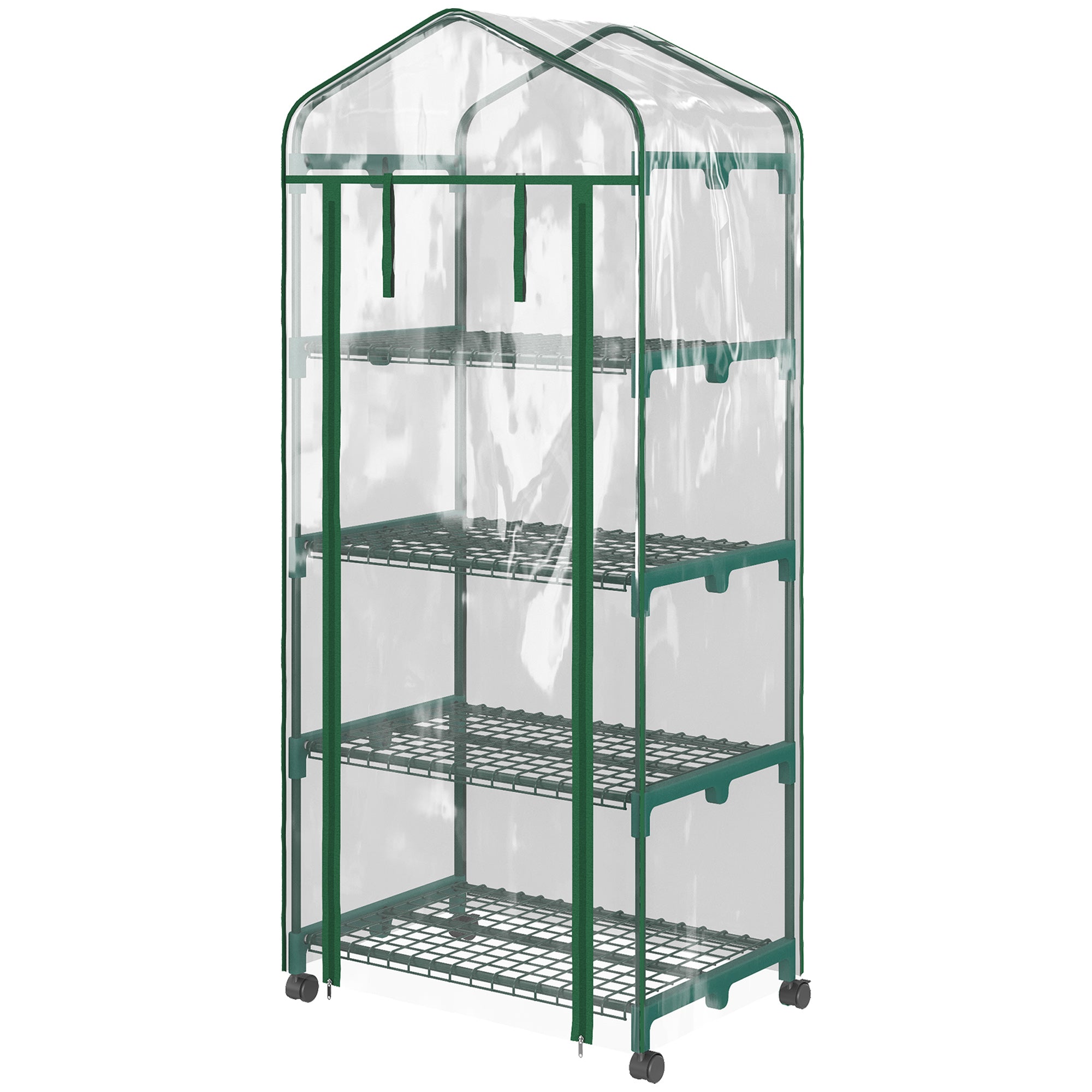 Greenhouse with Roll, Shelves, Winterproof Steel Greenhouse, Greenhouse for Balcony, Garden, Tomato House 69 x 50 x 165 cm, Tomato Greenhouse for Tomatoes, Flowers, Plants Transparent