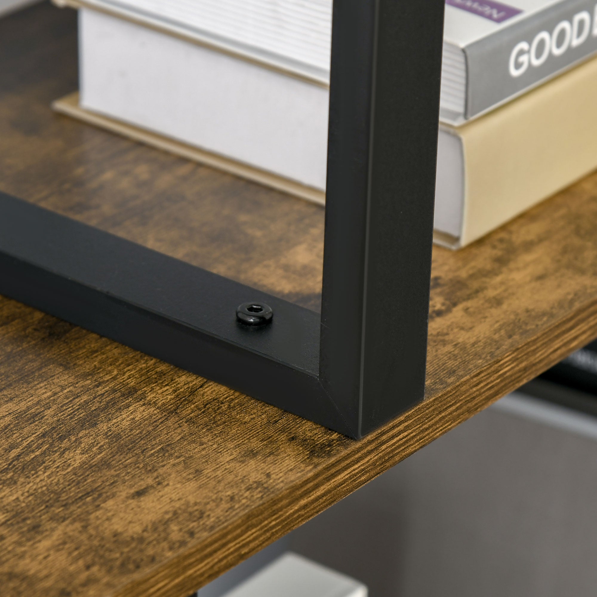 Industrial Style Staircase 5-Shelf Bookcase Room Divider 102 x 30 x 160 cm Rustic Brown