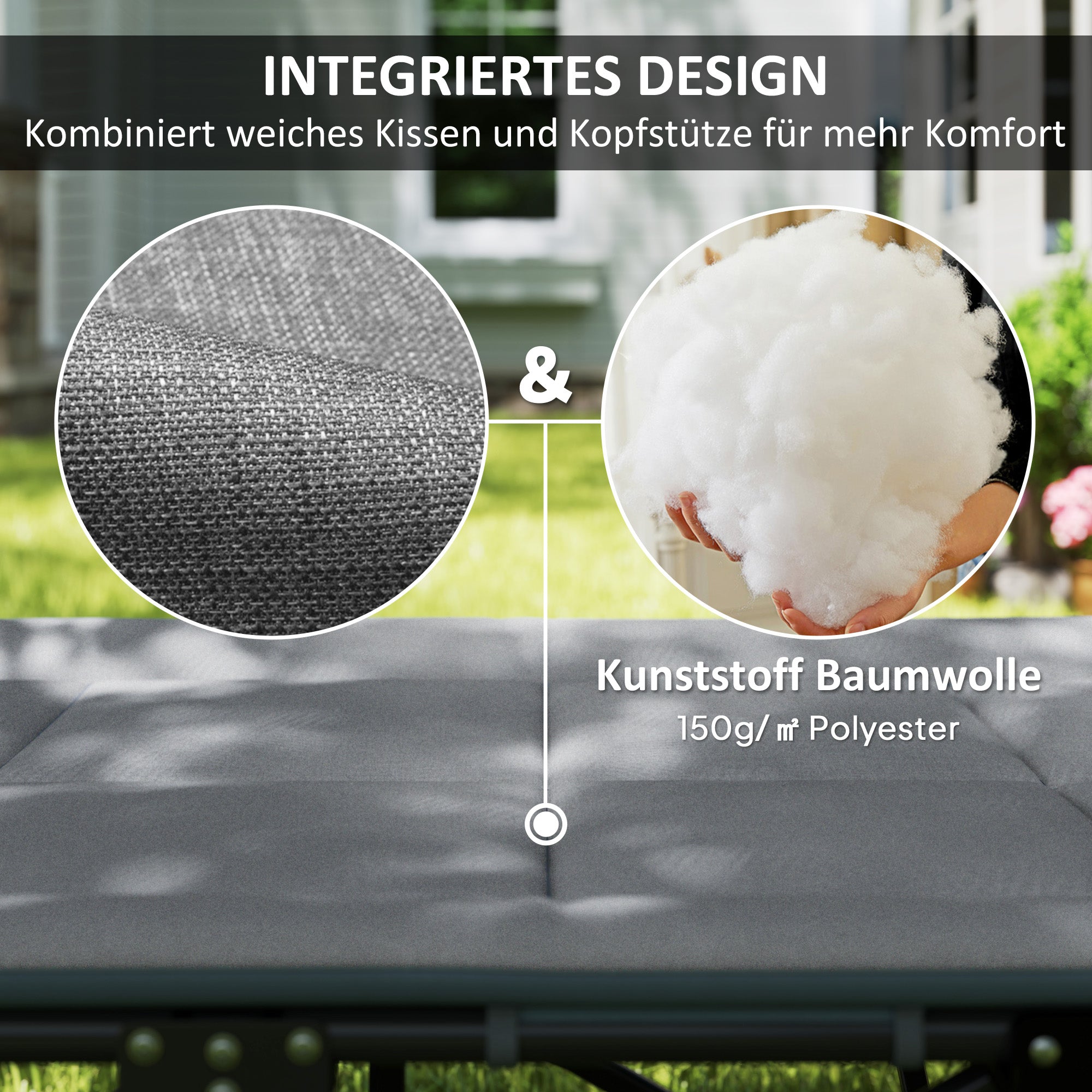 Foldable Camping Cot with Mattress Pillow Side Pocket 187 x 67 x 37 cm Guest Bed up to 150 kg Camping Cot for Adults Folding Bed for Outdoor, Garden Camping Travel Gray