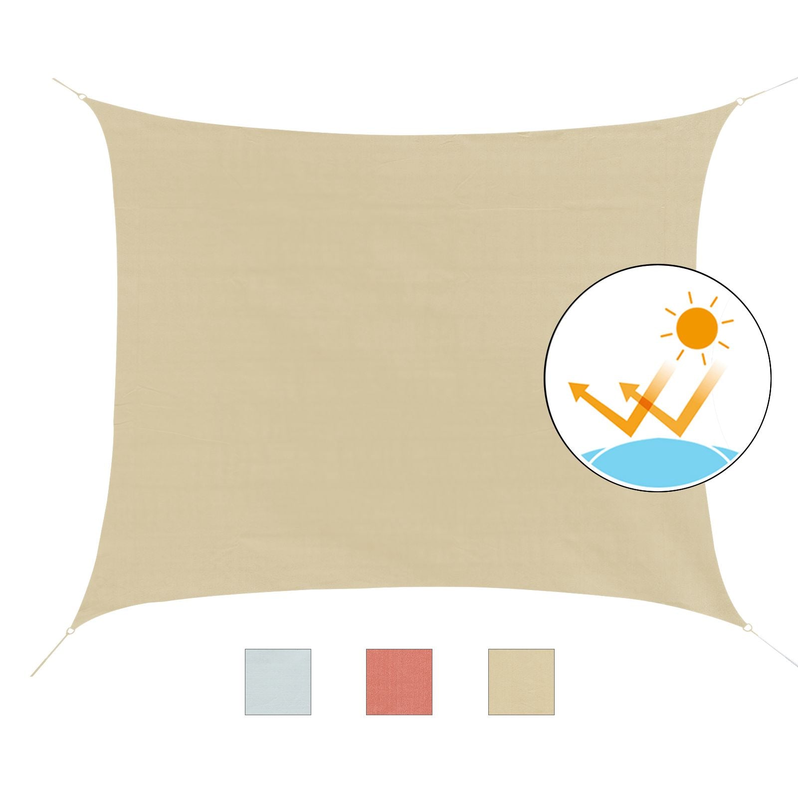 - Rectangular Sail Canopy (various sizes and colors), size 3x4m, color sand