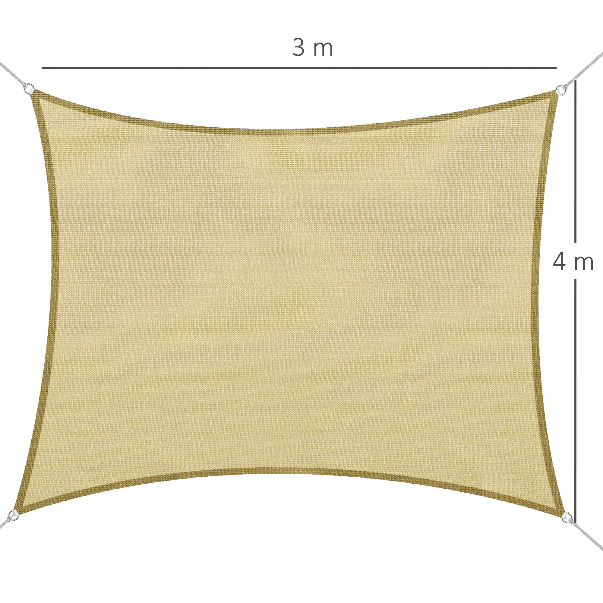 - Rectangular Sail Canopy (various sizes and colors), size 3x4m, color sand