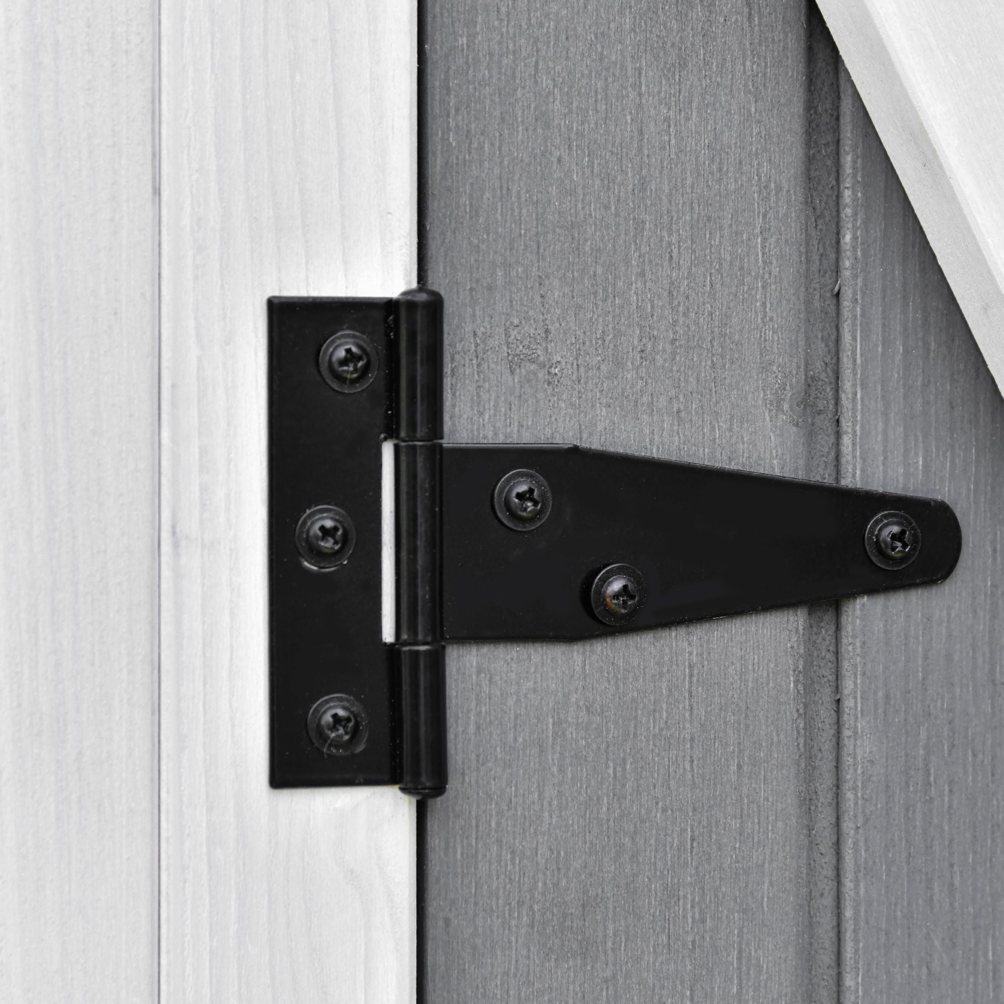 Garden Cabinet Tool Shed with 2 Doors Tool Cabinet with Asphalt Roof Garden Storage Cabinet Anti-dumping Design with Ground Nails Fir Wood Gray+White 139 x 75 x 160 cm