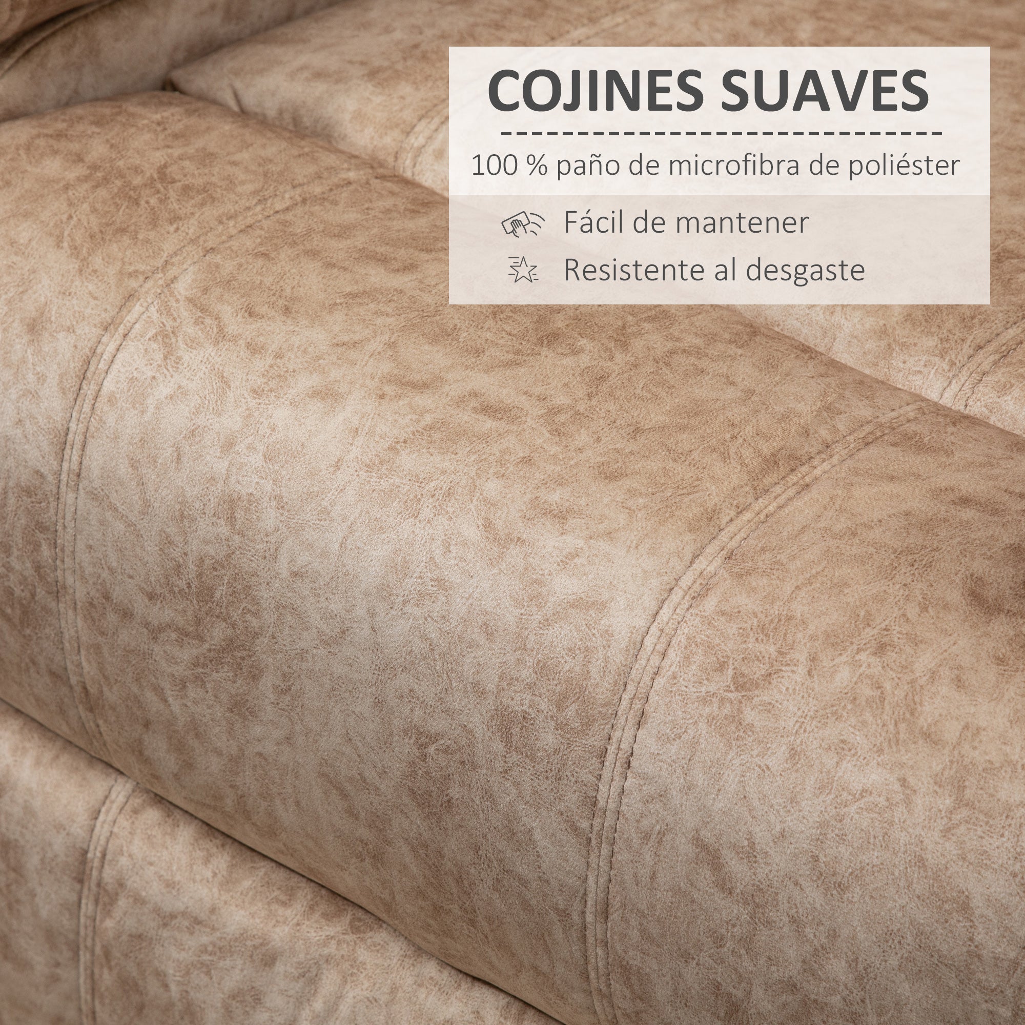 Velvet Upholstered Manual Reclining Relax Armchair with Retractable Footrest and Side Pockets for Living Room Office Bedroom 88x91x108 cm Beige