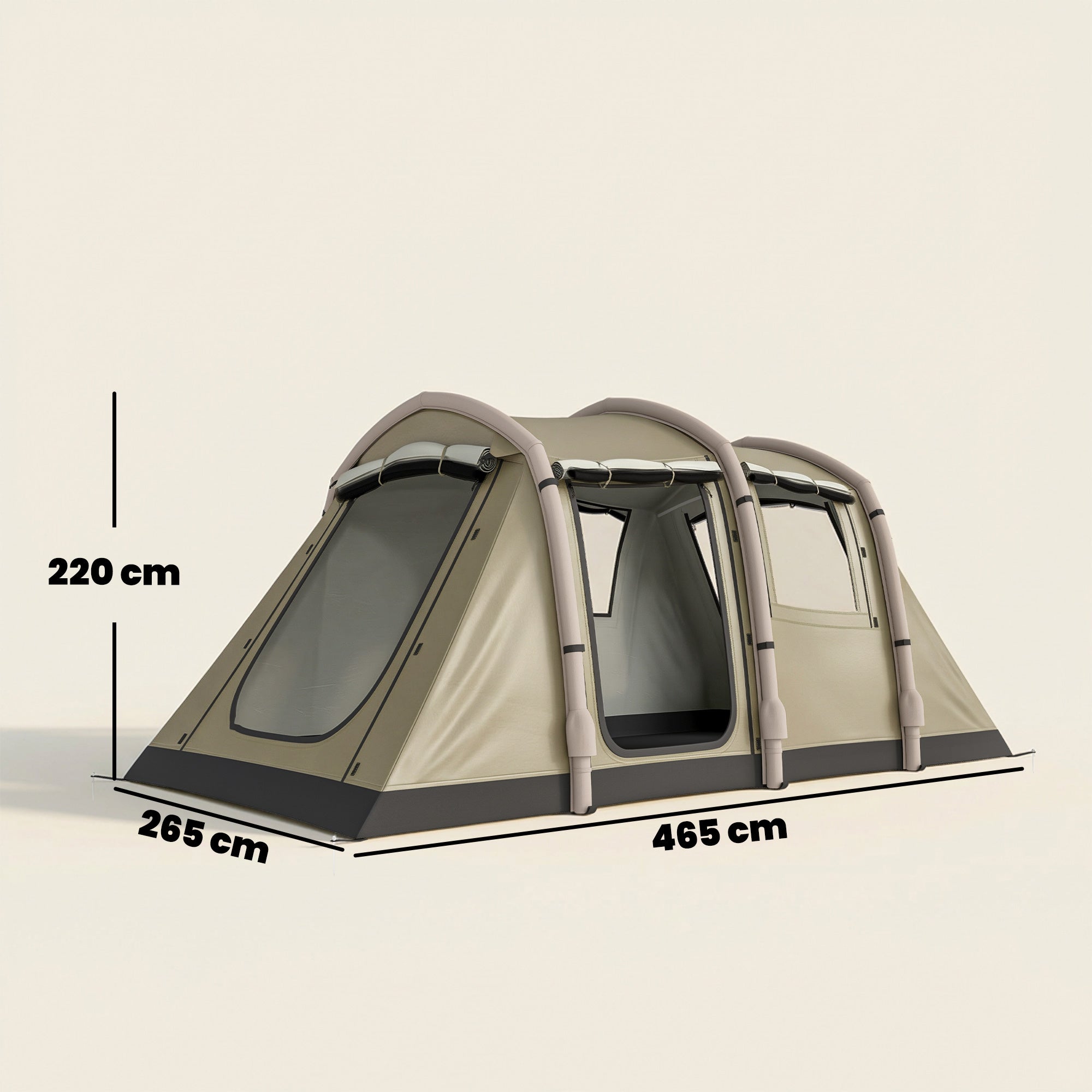 Inflatable 5–6 Person Camping Tent — Fast Air Setup, Mesh Windows, Waterproof Oxford Fabric, Awning & Groundsheet
