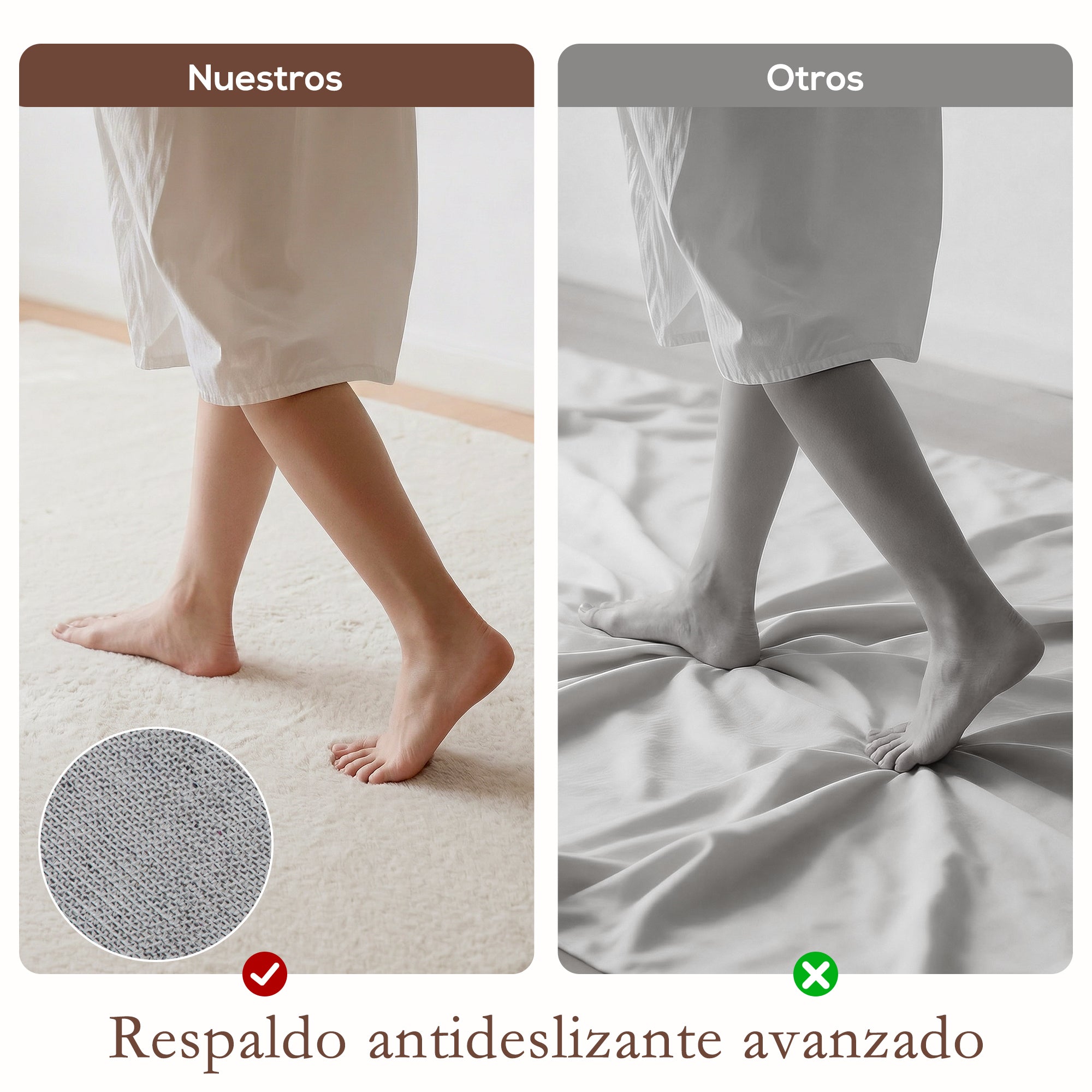 Long-Pile Washable Area Rug, 63 x 90.6 in (160 x 230 cm), Cream