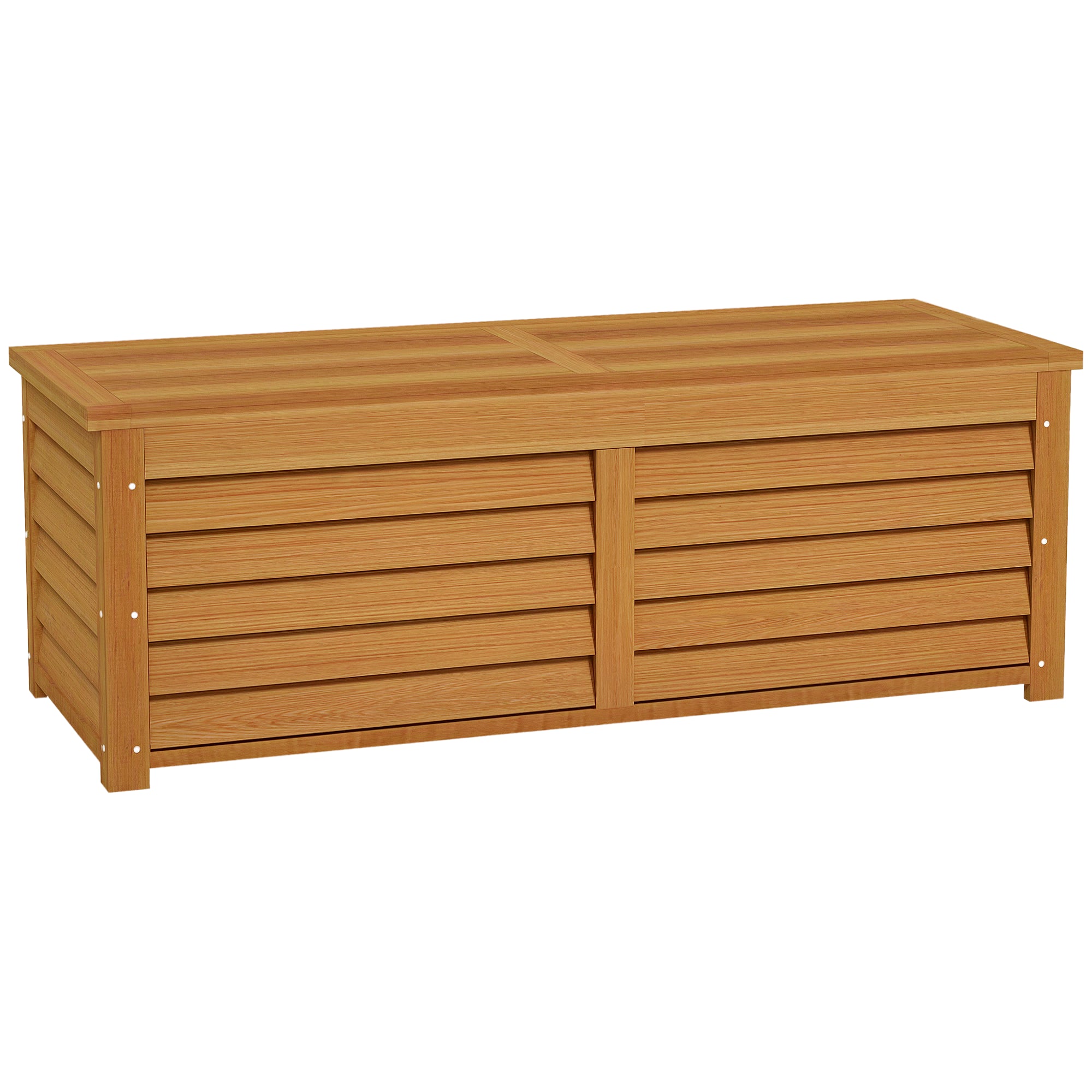 Outdoor Garden Storage Chest 176L in Wood with Handle, dim. 130L x 50W x 45H cm
