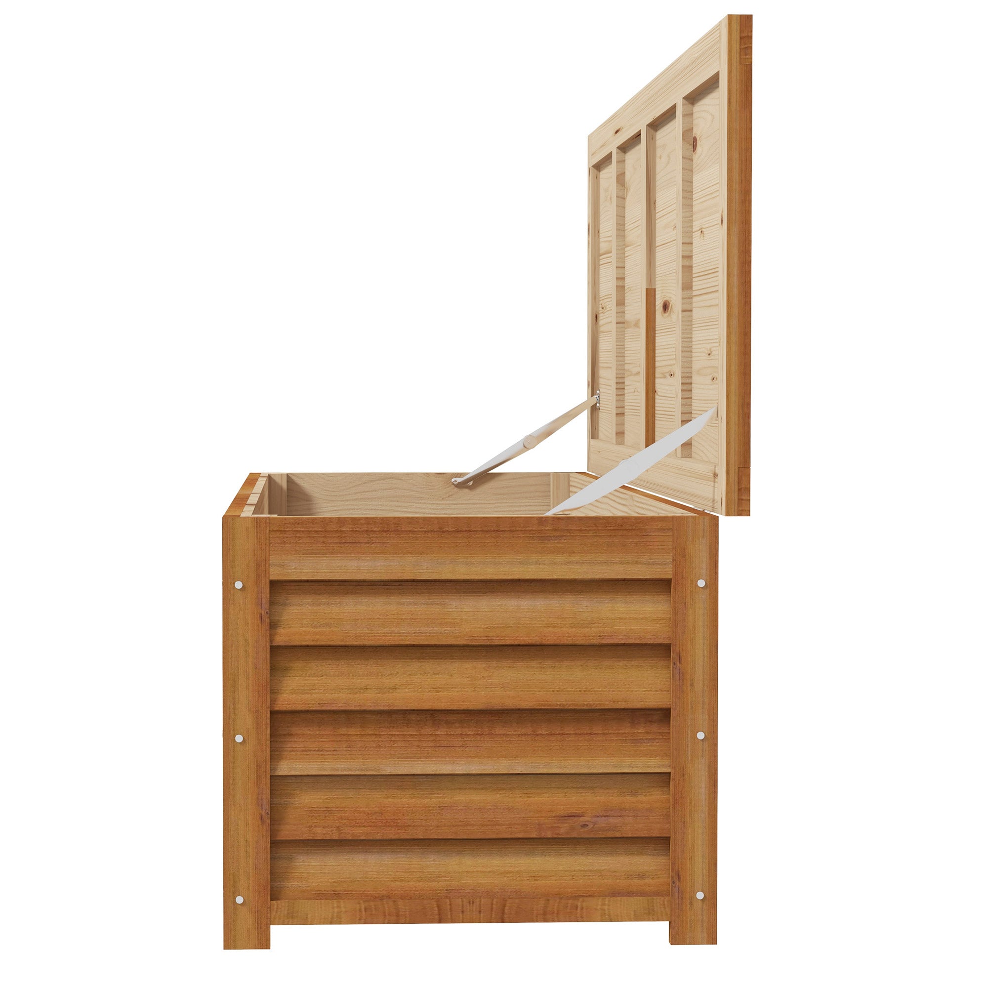Outdoor Garden Storage Chest 176L in Wood with Handle, dim. 130L x 50W x 45H cm