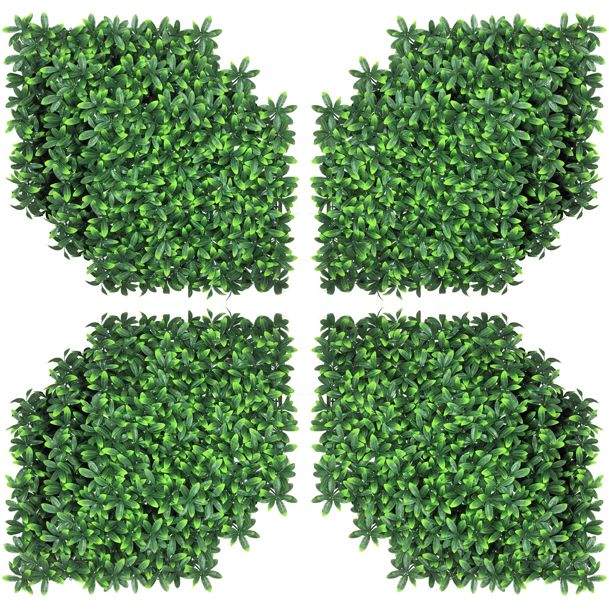 Artificial Laurel Hedge Privacy Wall Covering 12 Panels 50 x 50 cm Expandable Grid Realistic PE Green Foliage