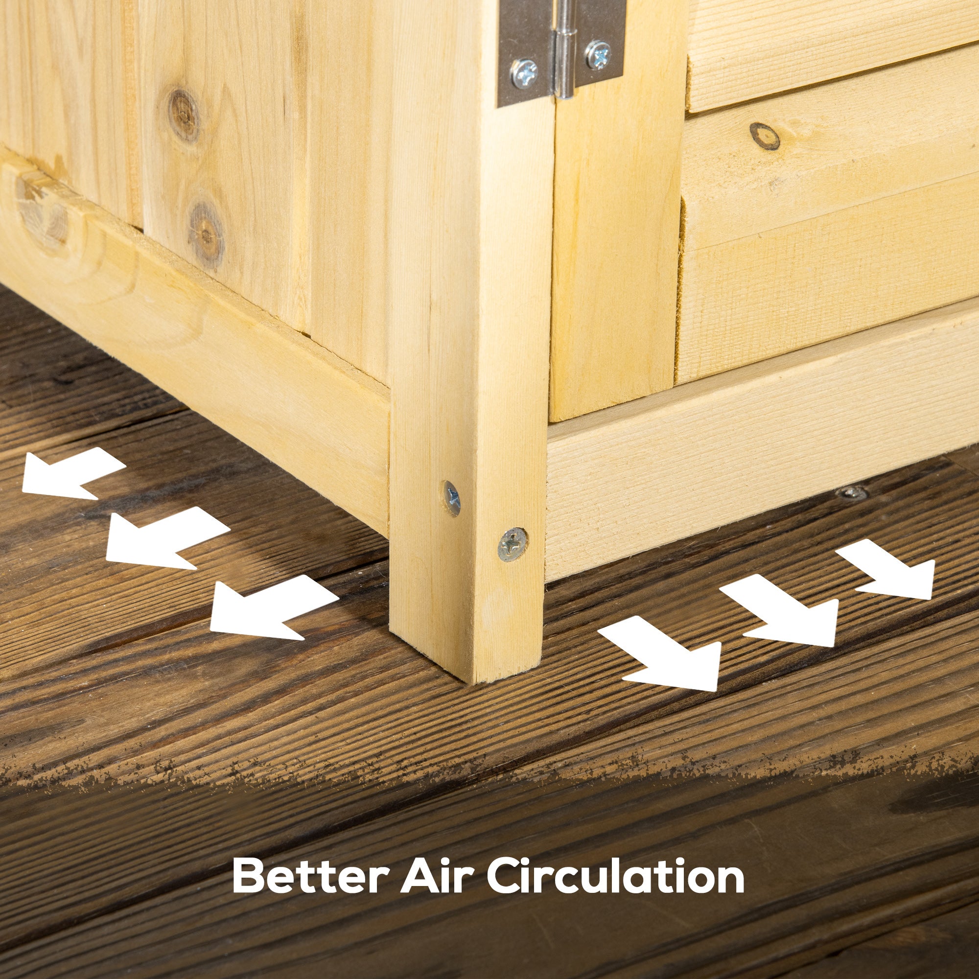 Wooden Garden Tool Shed in Fir and Pine Wood with 4 Compartments, Outdoor Garden Tool Storage Cabinet with Waterproof Roof, 87x46.5x160cm, Wood Color