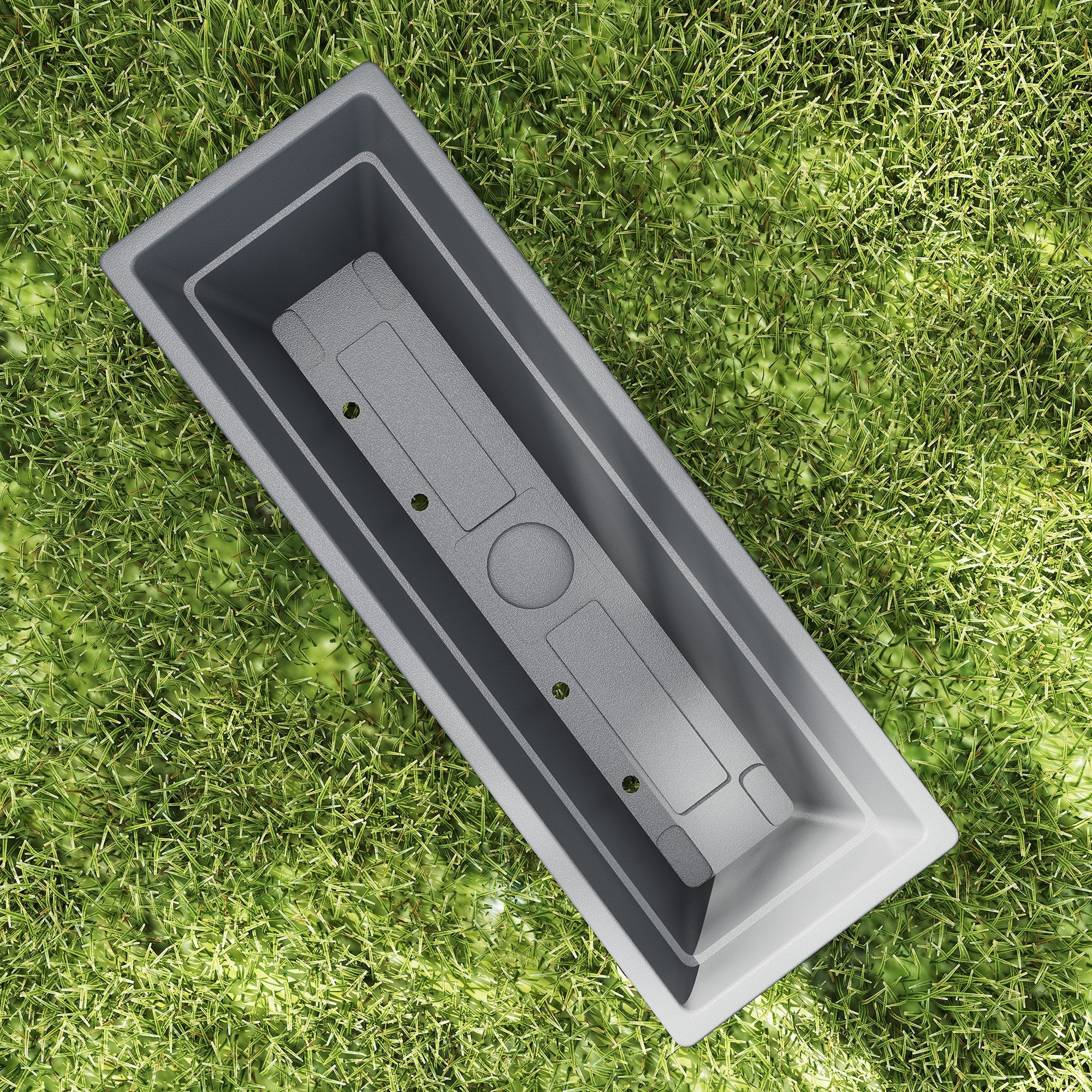 5-Piece Plastic Flower Pot Set, 59 x 21 x 16 cm Stackable Planters Set, Weatherproof Planters, Pots for Indoor and Outdoor, Gray