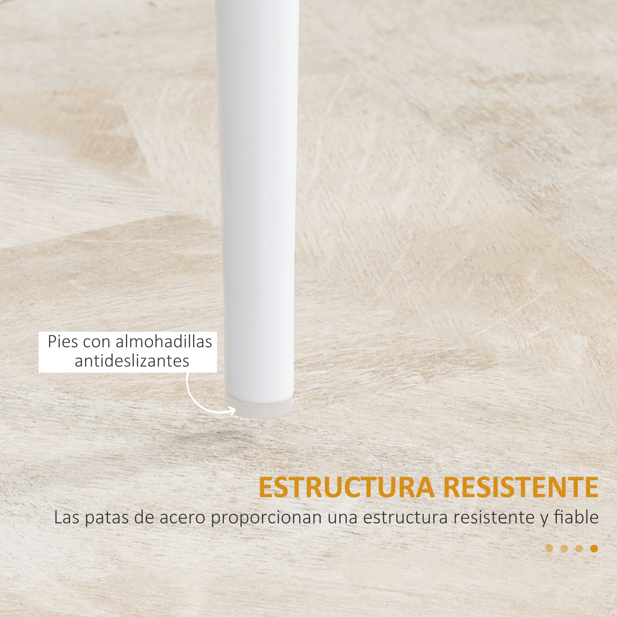 Set of 4 Nordic Dining Chairs Upholstered Kitchen Chairs with Faux Leather Steel Legs Load 120 kg for Living Room 41x50x97 cm White